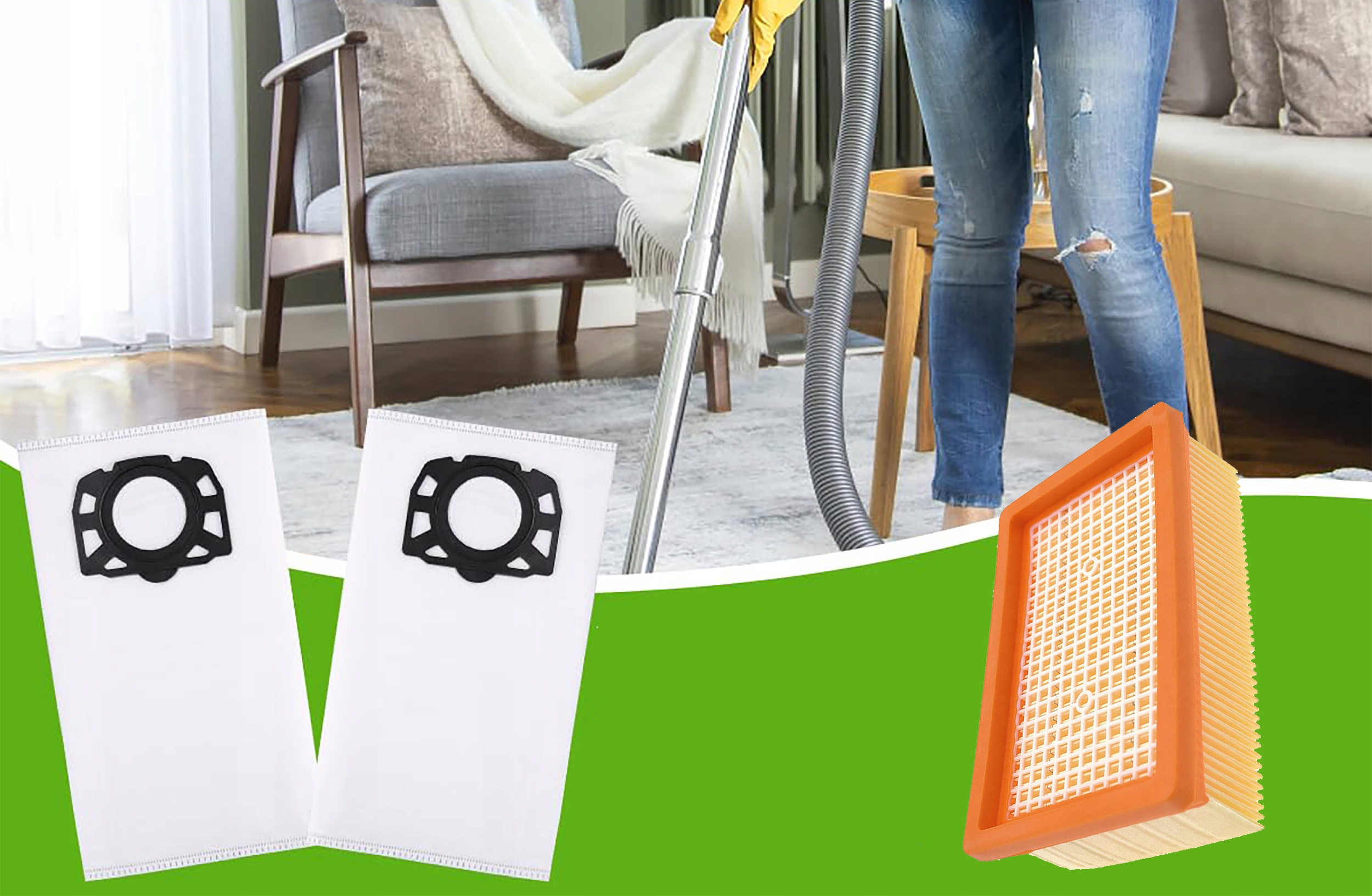 10x WORKI FILTR DO ODKURZACZA KARCHER WD4 WD5 WD6 PREMIUM KWD6 MV4 MV5 MV6