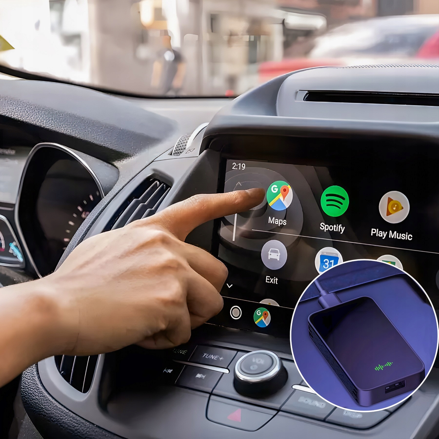 ADAPTER CARPLAY BEZPRZEWODOWY SAMOCHODOWY ANDROID AUTO IPHONE USB