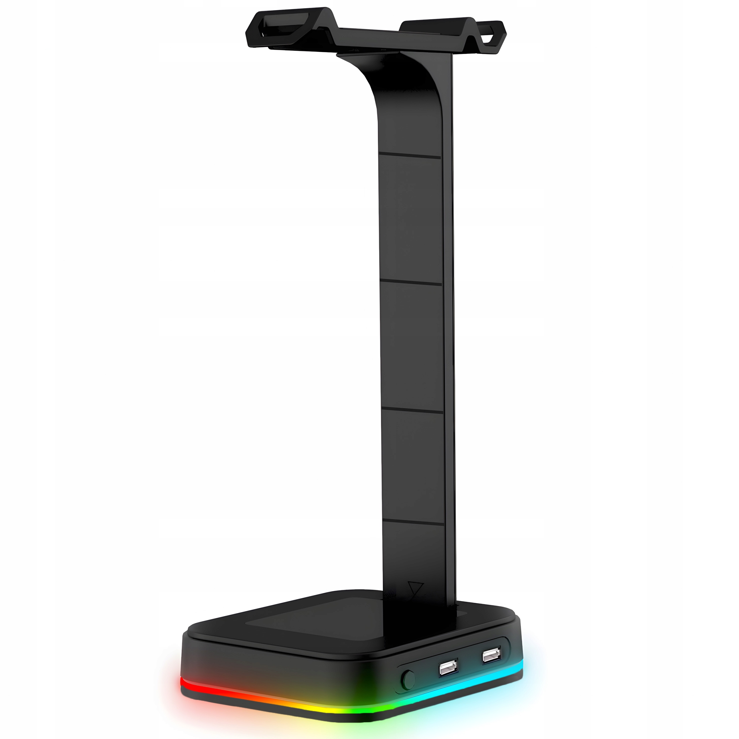STOJAK STATYW UCHWYT NA SŁUCHAWKI GAMINGOWY PODOŚWIETLENIE RGB HUB + 2X USB