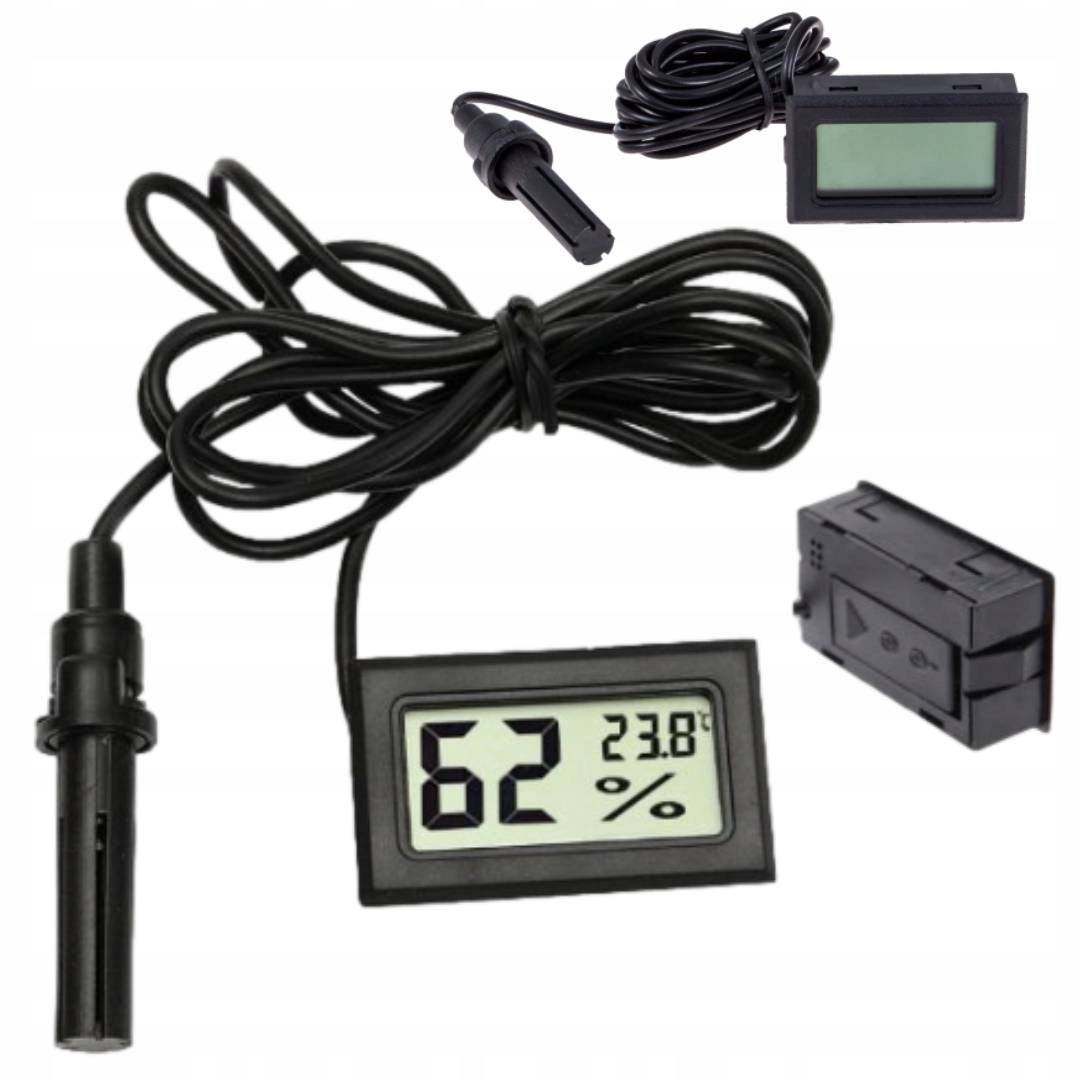 HIGROMETR TERMOMETR Z SONDA HUMIDOR DO TERRARIUM Z WYŚWIETLACZEM LCD