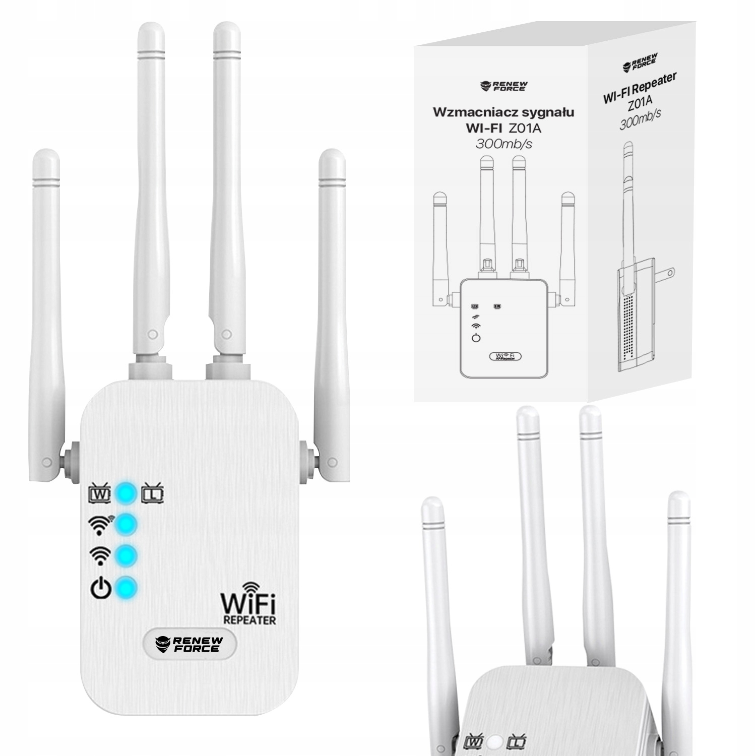 Wzmacniacz sygnału Wi-Fi Renew Force Z01A 300Mb/s 2.4G