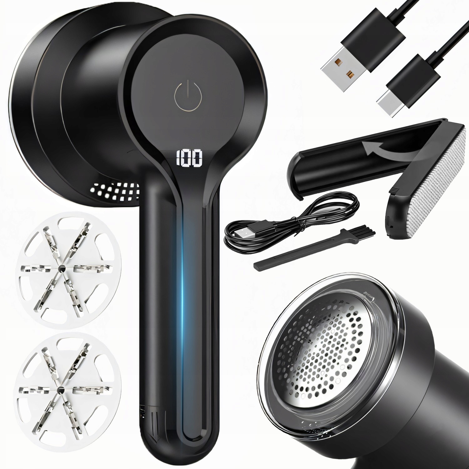 GOLARKA DO UBRAŃ TAPICERKI SWETRÓW 3 POZIOMY PRĘDKOŚCI GŁOWICE WYMIENNE