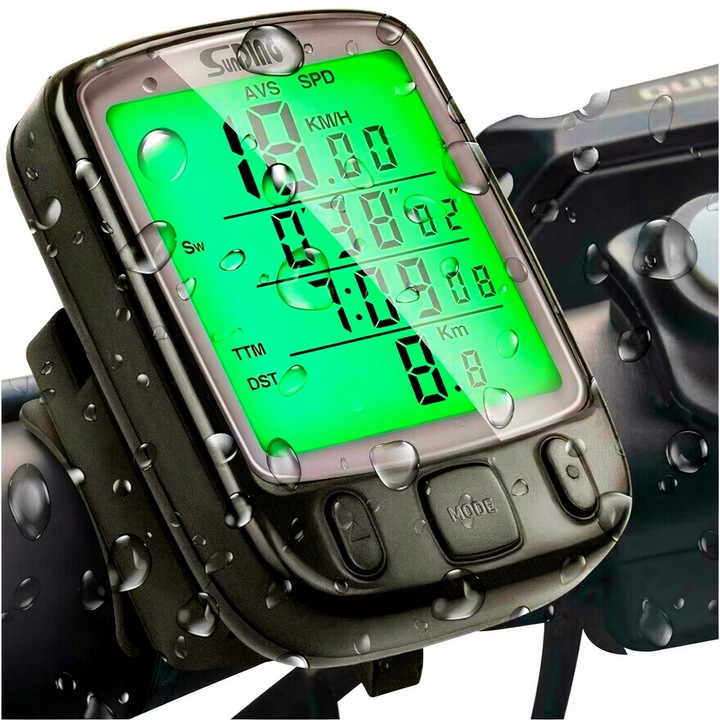 LICZNIK ROWEROWY PRZEWODOWY 28 FUNKCJI LCD DO ROWERU PRĘDKOŚCIOMIERZ IP68