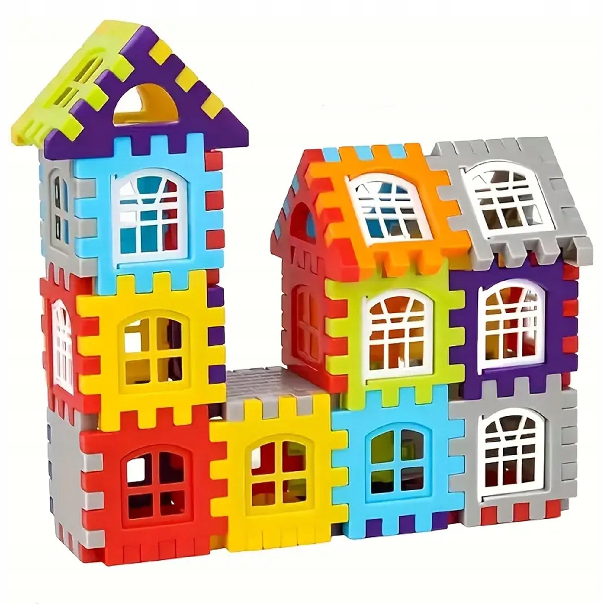 KLOCKI KONSTRUKCYJNE BUDOWLANE WAFLE 100 ELEMENTÓW DO BUDOWANIA DLA DZIECI