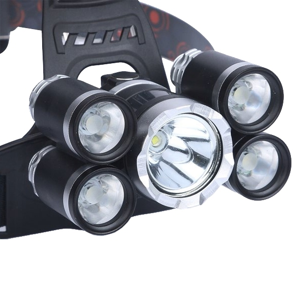 MOCNA LATARKA CZOŁOWA 5x LED CREE XM-L T6 CZOŁÓWKA