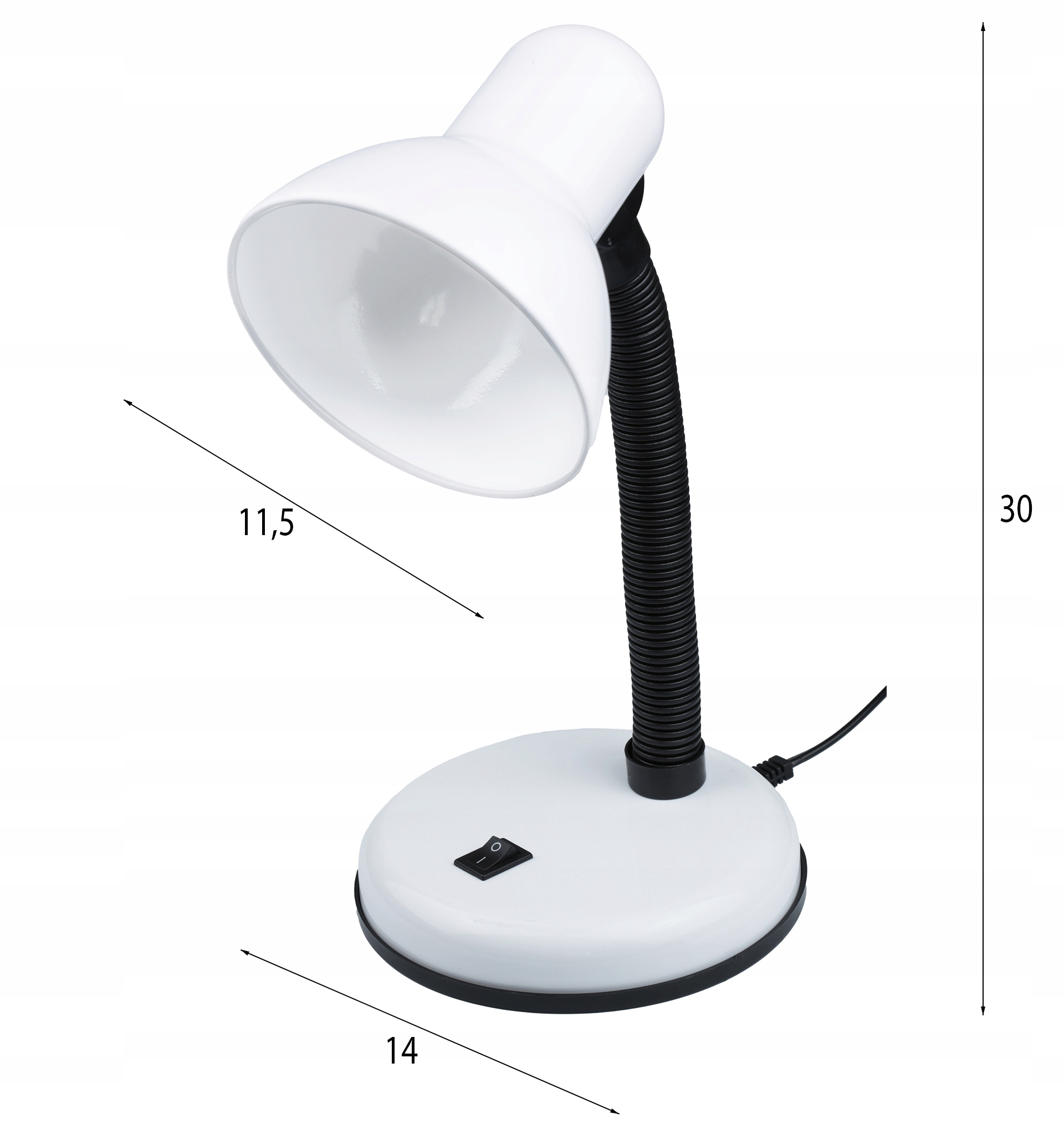 Lampka biurkowa Interlook Biurkowe do nauki biały moc do 40 W