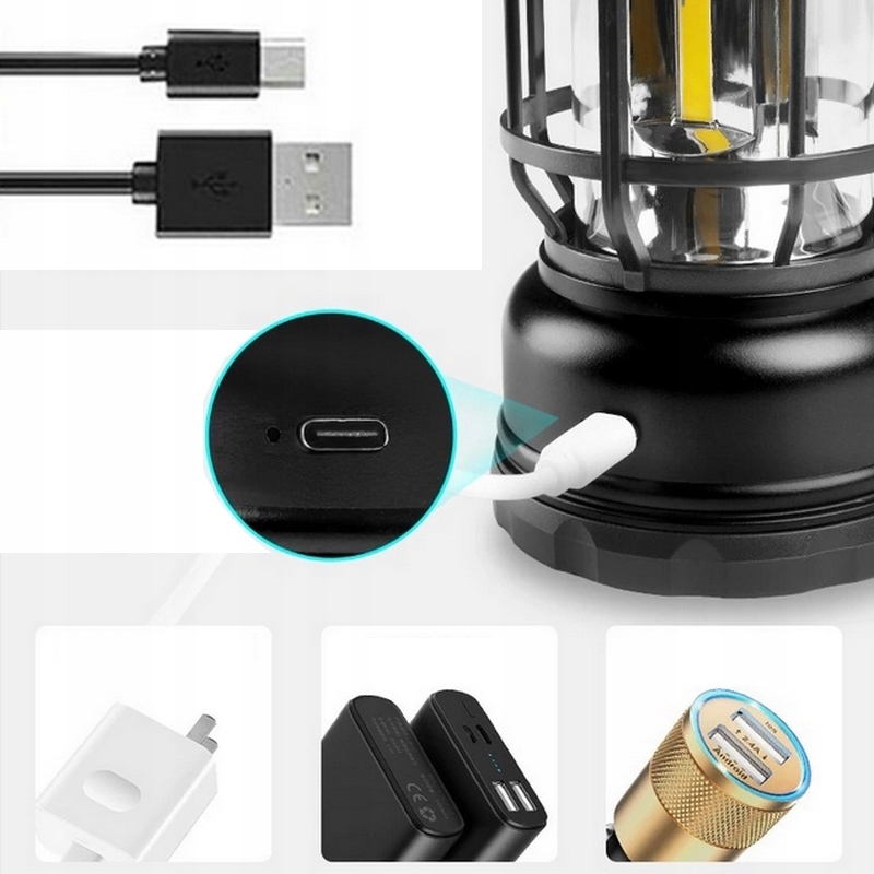 Lampa akumulatorowa MEMFLOW LED 9 W wejście USB, z możliwością postawienia