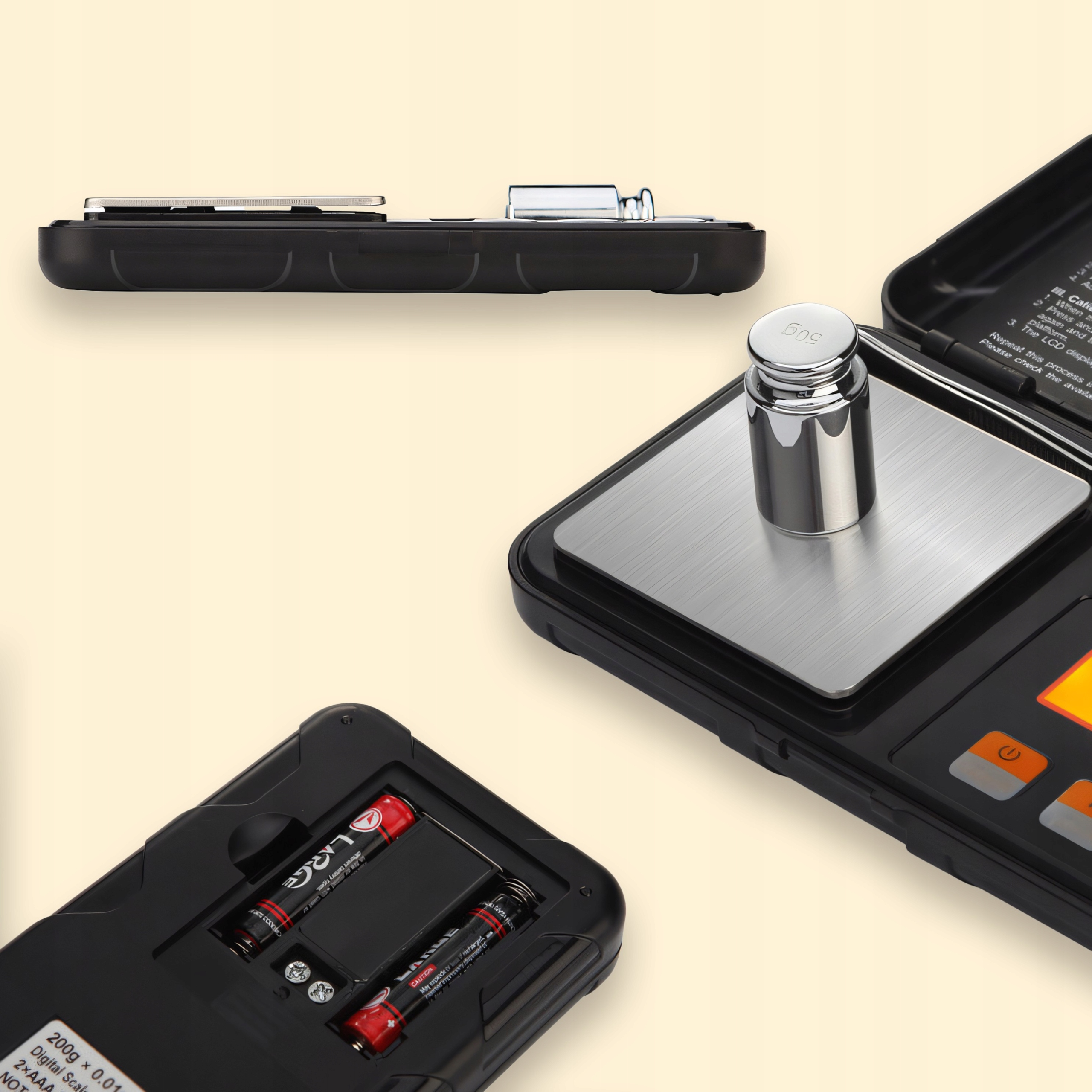 WAGA JUBILERSKA DOKŁADNA 200g 0,01g KUCHENNA LCD BATERIE TACKA CIĘŻAREK