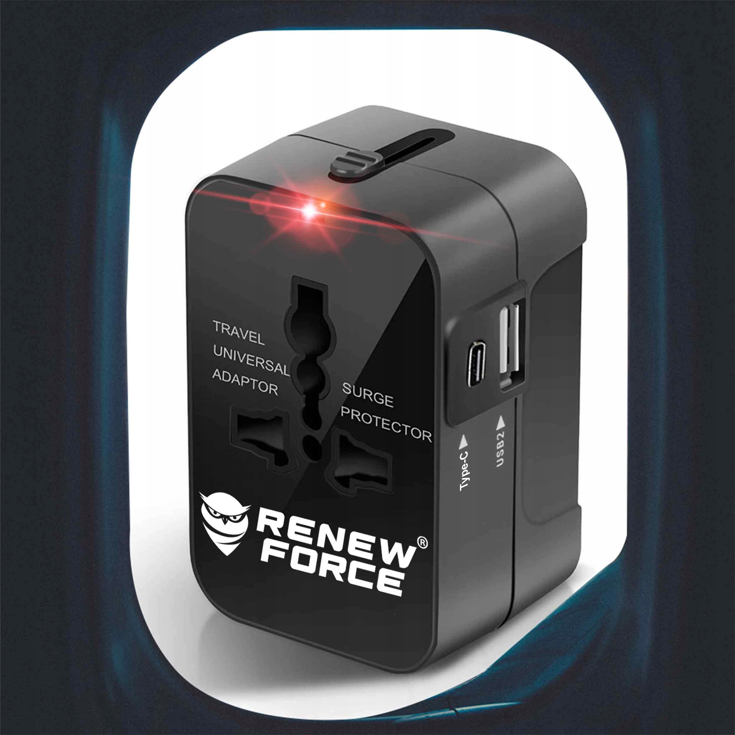 Uniwersalna Przejściówka ADAPTER Gniazda USA UK EU AUST Ładowarka USB ŚWIAT