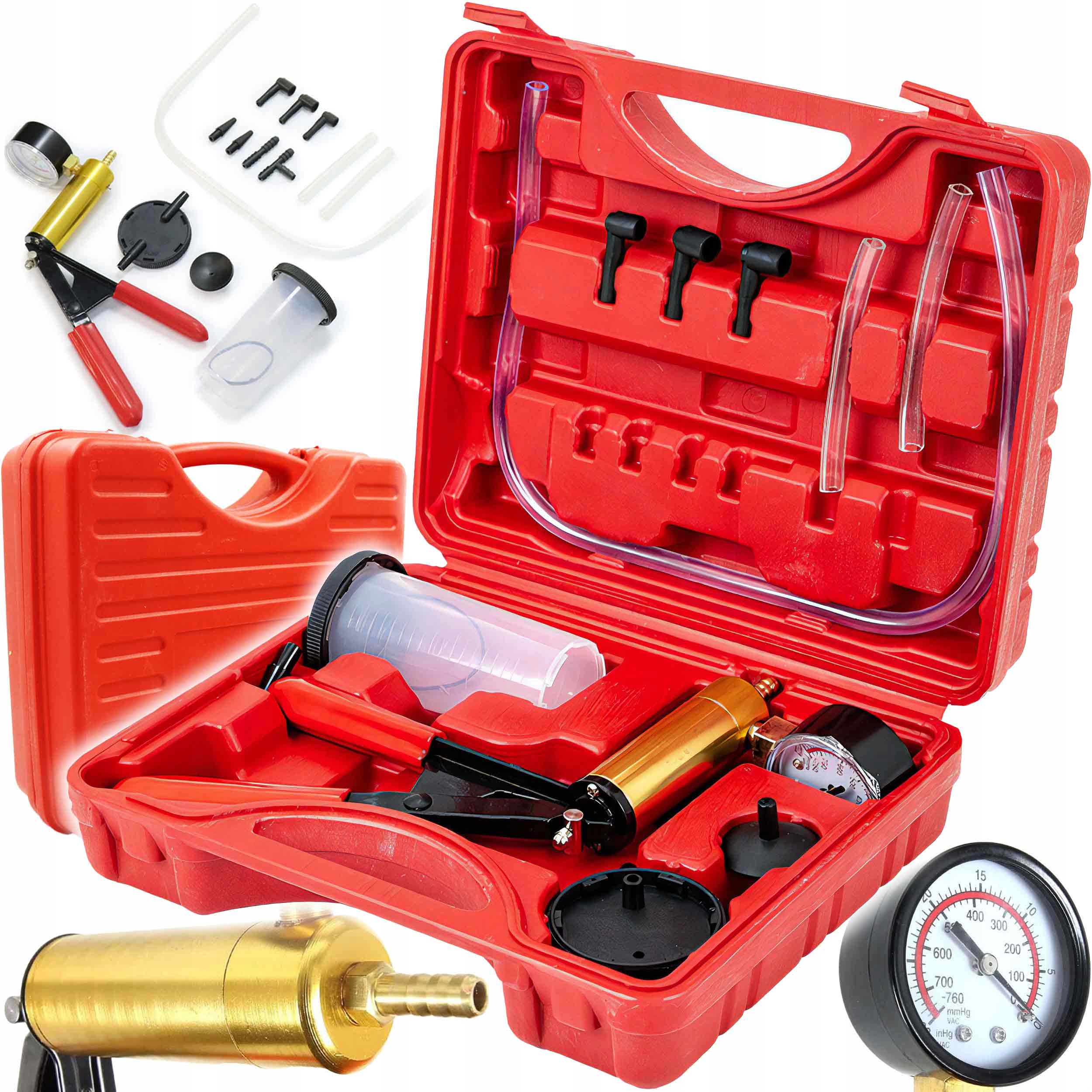 POMPA PRÓŻNIOWA PODCIŚNIENIOWA POMPKA CIŚNIENIOWA ZESTAW ETUI WALIZKA 120ML