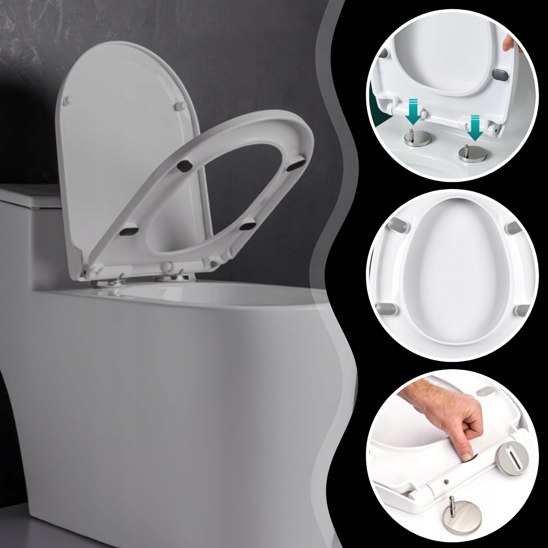 Deska sedesowa MEMFLOW Deska WOLNOOPADAJĄCA DO SEDESU TOALETY