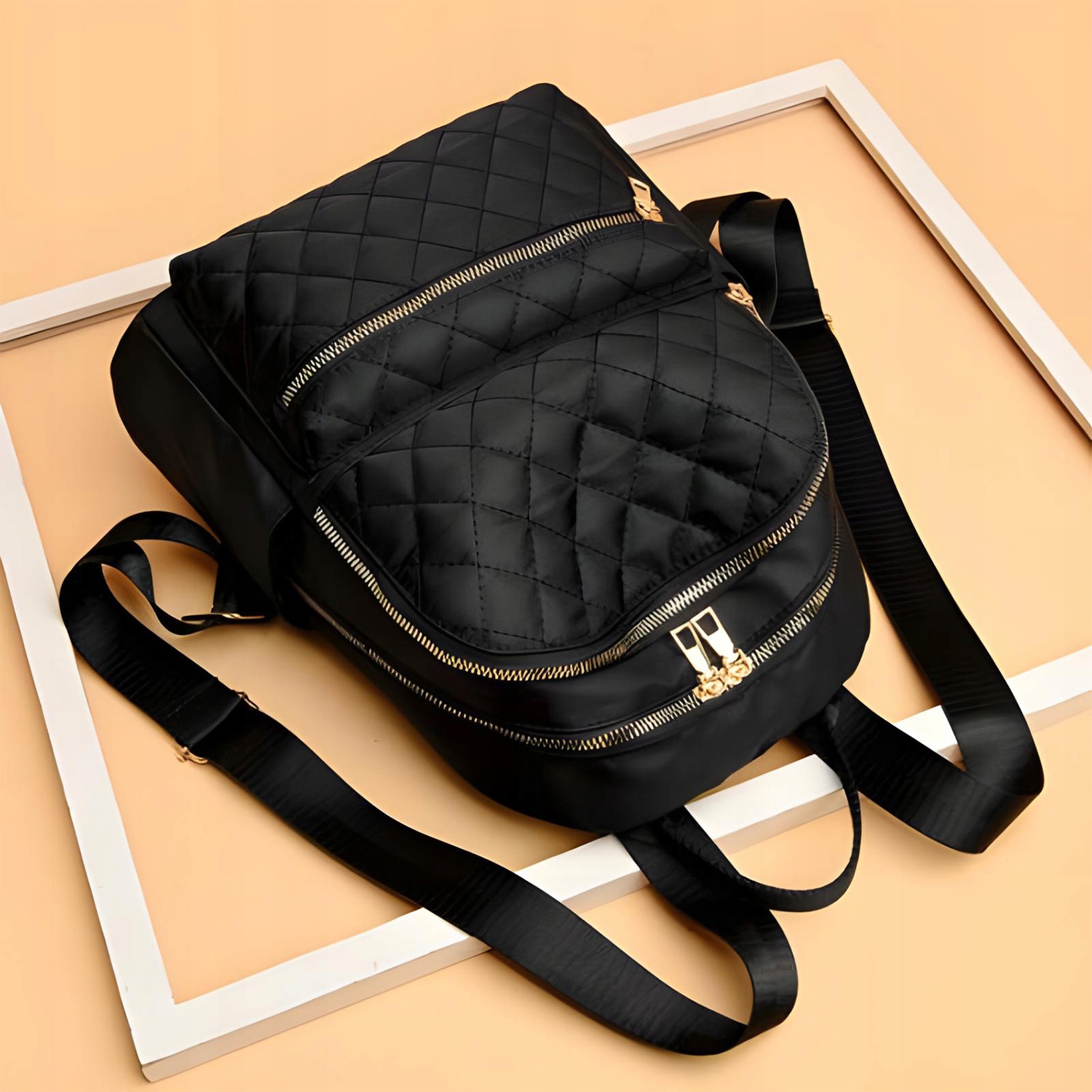 POJEMNY Plecak damski miejski EKOSKÓRA szkolny A4 torba lekki 4 KIESZENIE