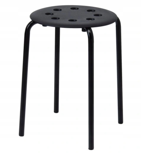 Taboret MEMFLOW czarny 45 cm