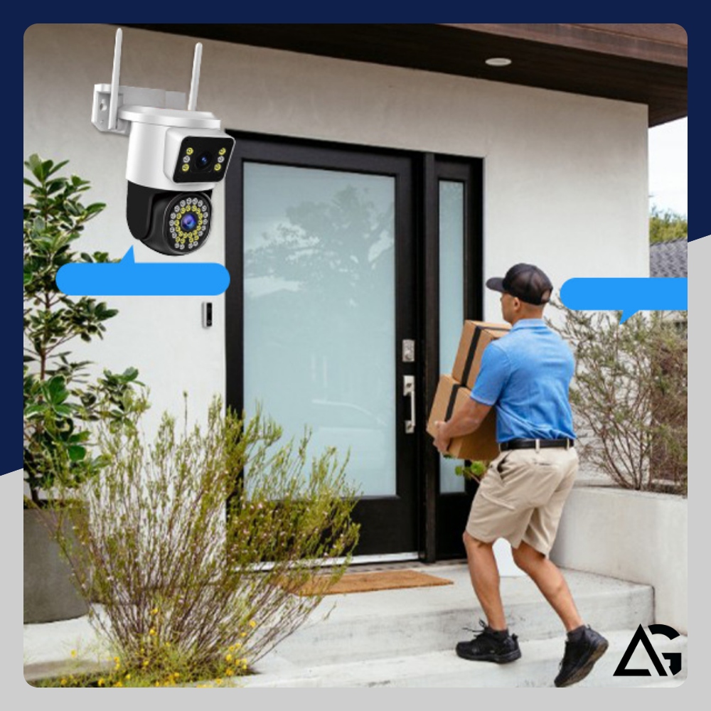 PODWÓJNA KAMERA WIFI IP SMART ZEWNĘTRZNA OBROTOWA QHD 2x 4MP APLIKACJA ZOOM