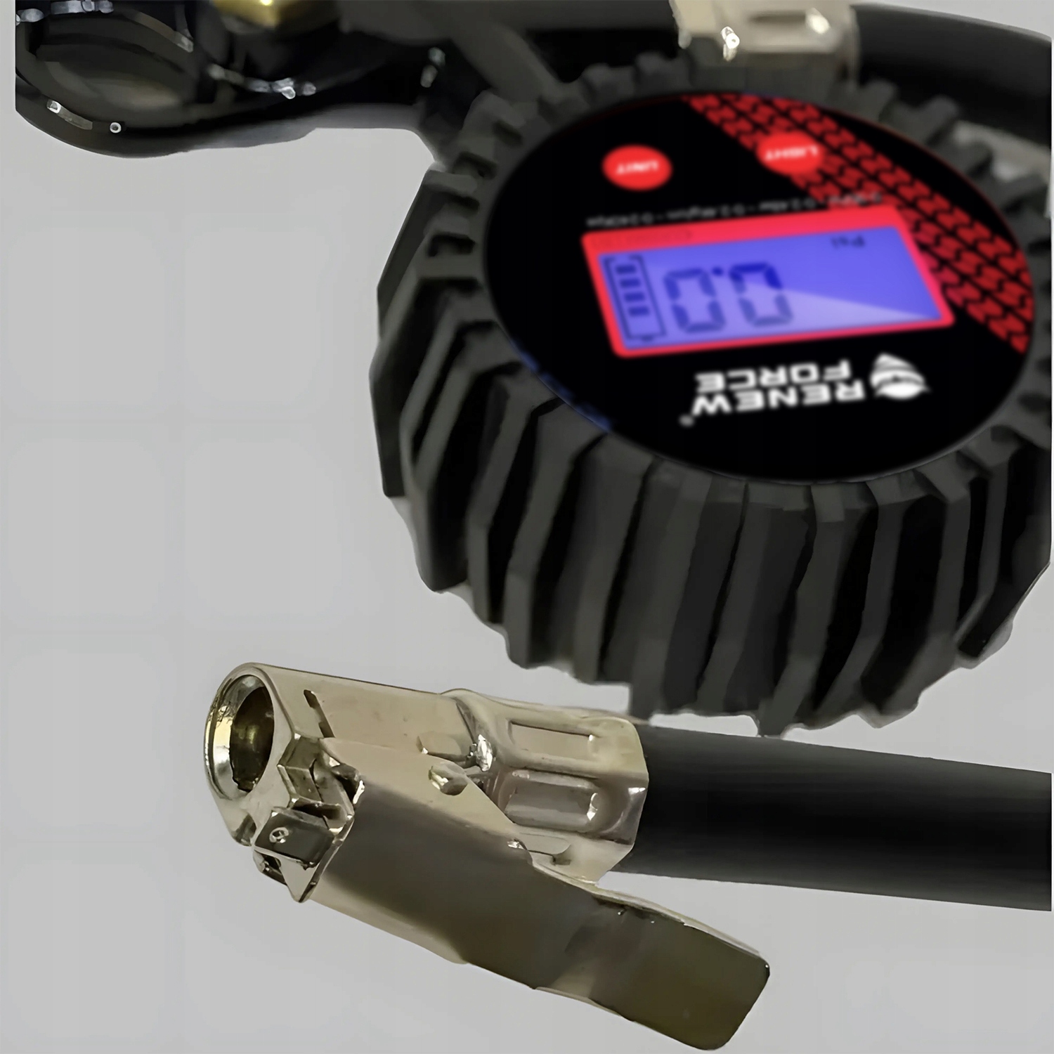 PISTOLET DO POMPOWANIA KÓŁ Z CYFROWYM MANOMETREM 18 BAR DOKŁADNOŚĆ 0,01 BAR