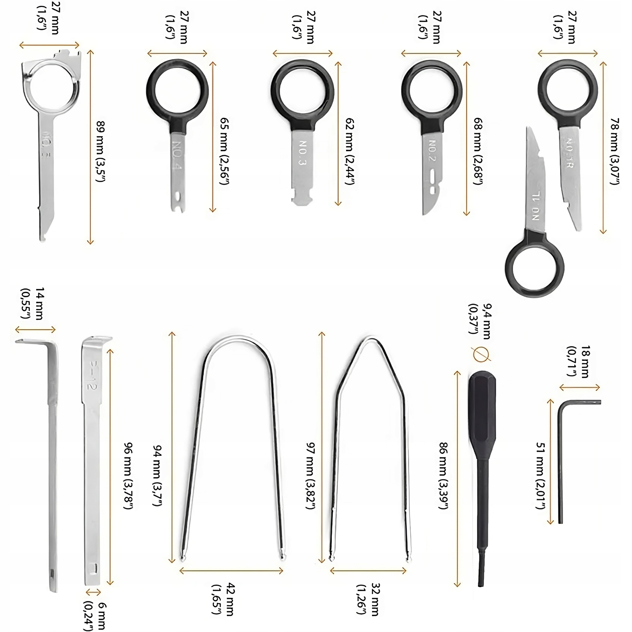 Zestaw do demontażu radia I nawigacji Retoo 20 elementów