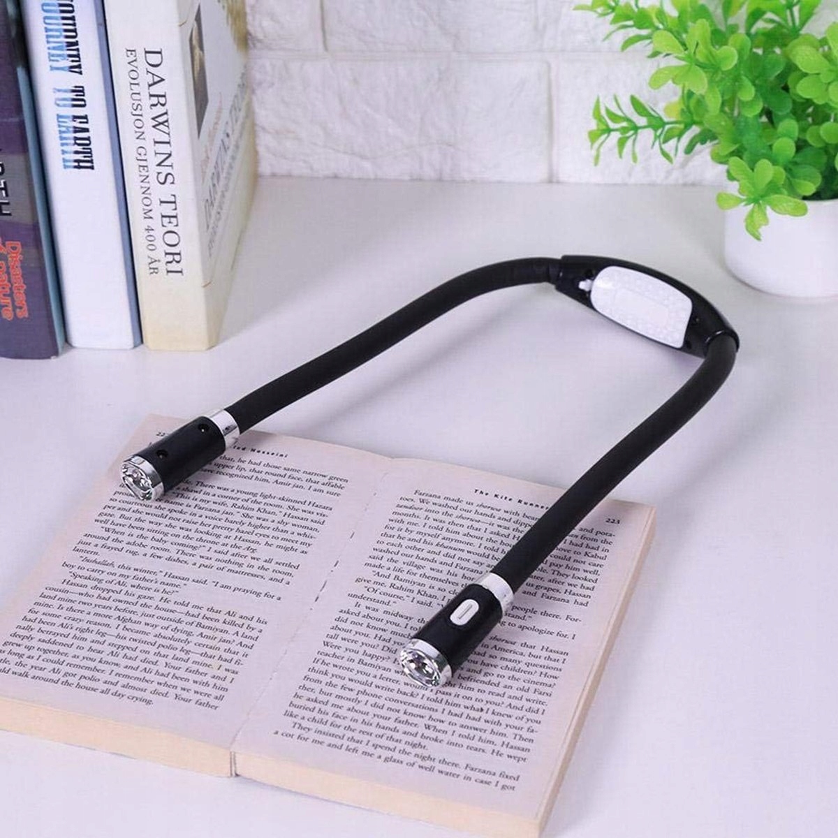 LAMPKA LED NA SZYJĘ DO CZYTANIA KSIĄŻEK NOCNA LATARKA 3 TRYBY ŚWIECENIA