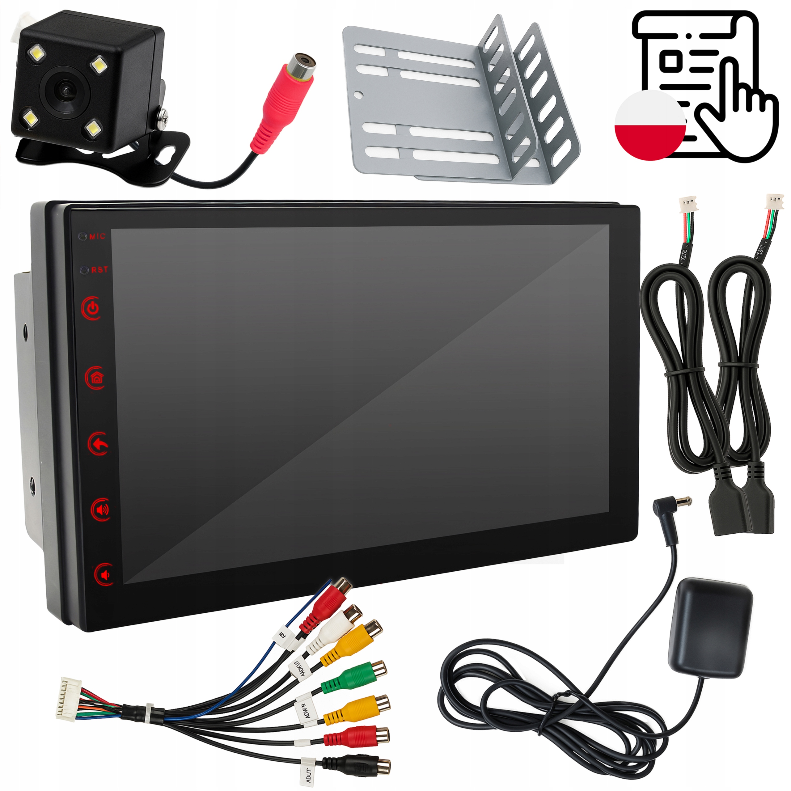 RADIO SAMOCHODOWE ANDROID 7" GPS WIFI CARPLAY APPLE CAR + KAMERA COFANIA