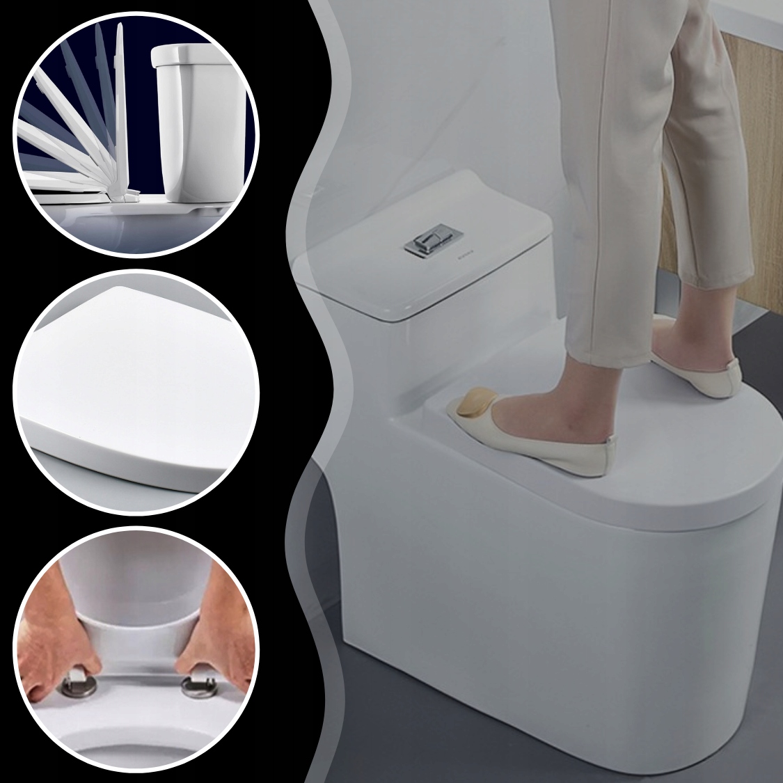 Deska sedesowa MEMFLOW Deska WOLNOOPADAJĄCA DO SEDESU TOALETY