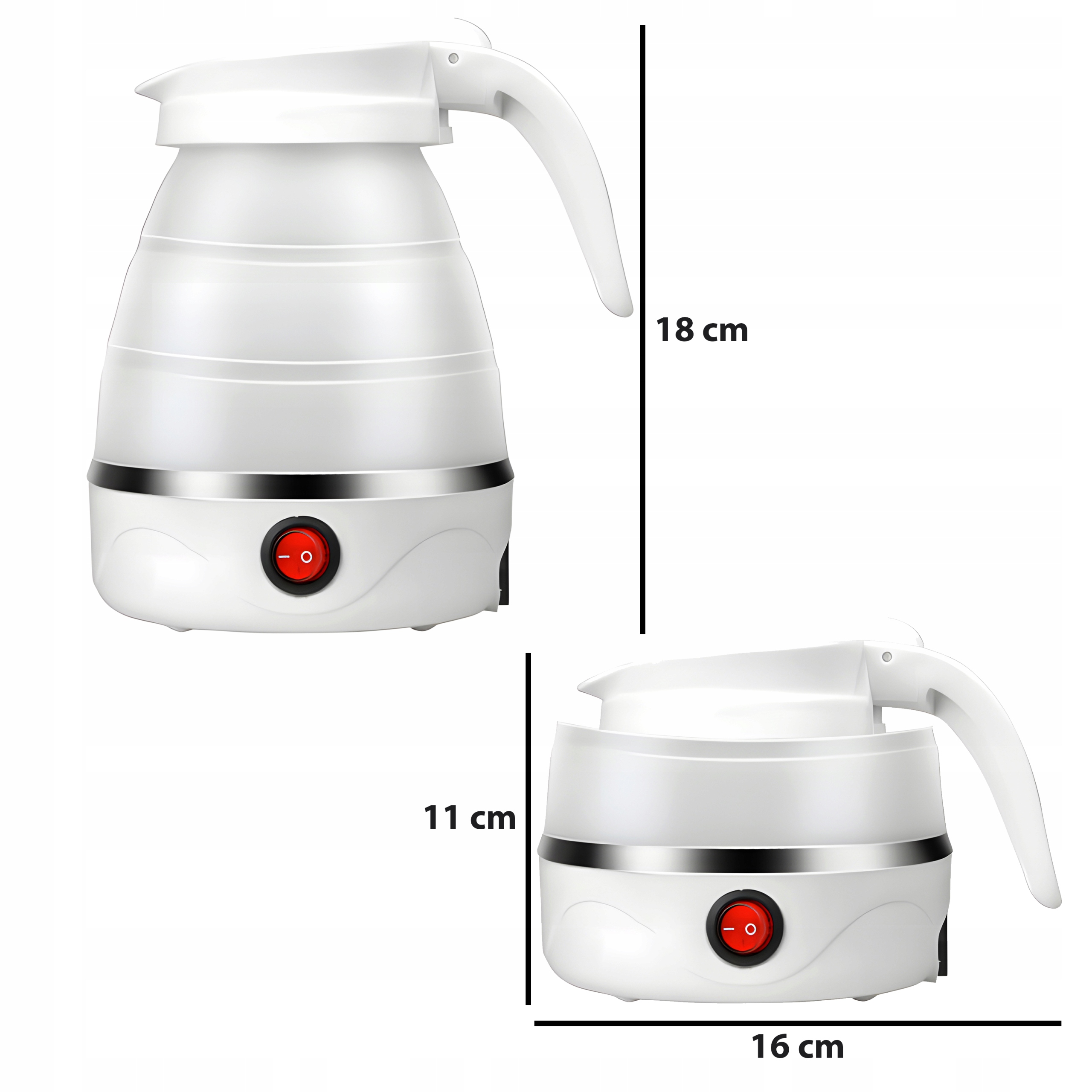 Czajnik elektryczny RETOO składany turystyczny 750 W 0,6 l biały