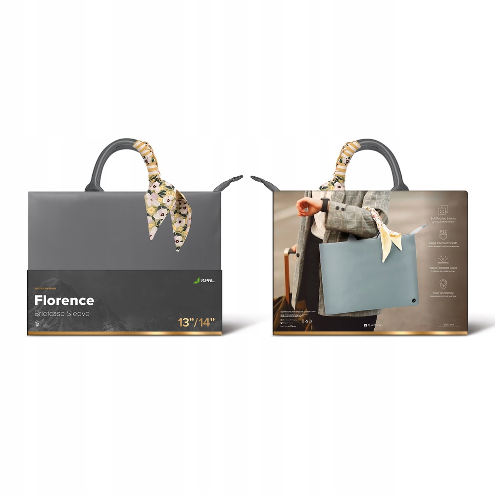 JCPAL Florence Briefcase Sleeve (Stone) - MacBook 13/14'