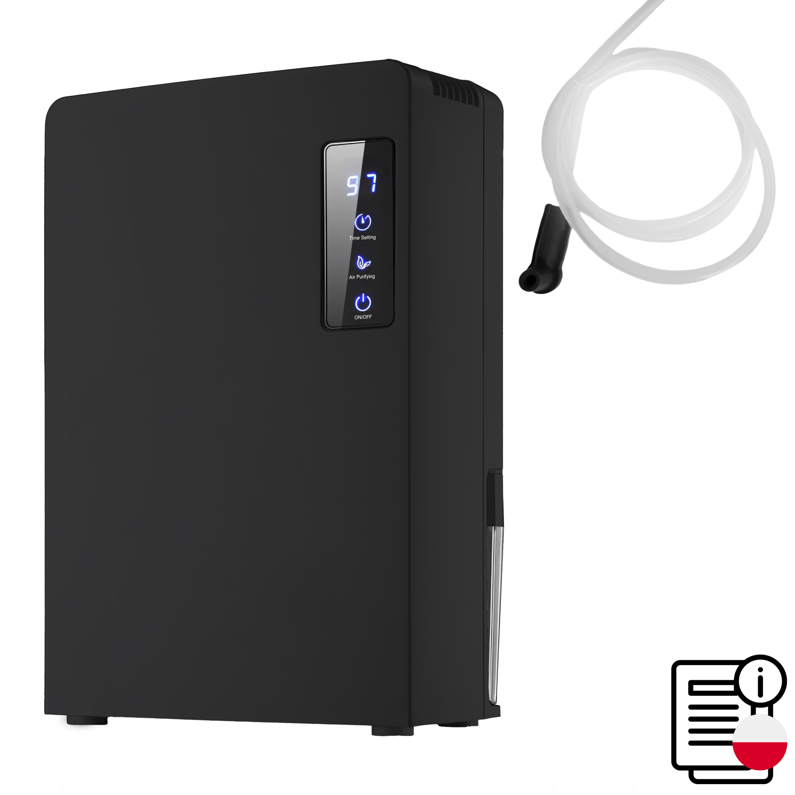 OSUSZACZ POWIETRZA POCHŁANIACZ WILGOCI 2200ml TIMER LCD LED CICHY WYDAJNY