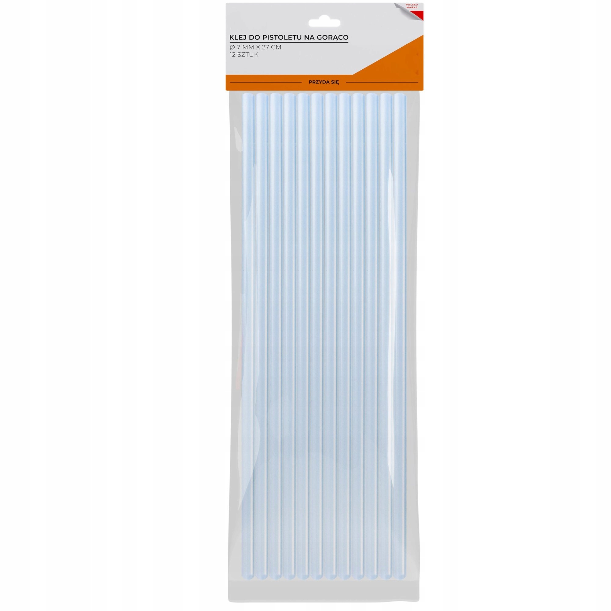 KLEJ DO PISTOLETU NA GORĄCO WKŁADY MOCNE KLEJOWE BEZBARWNE 12SZT 27CM 7MM