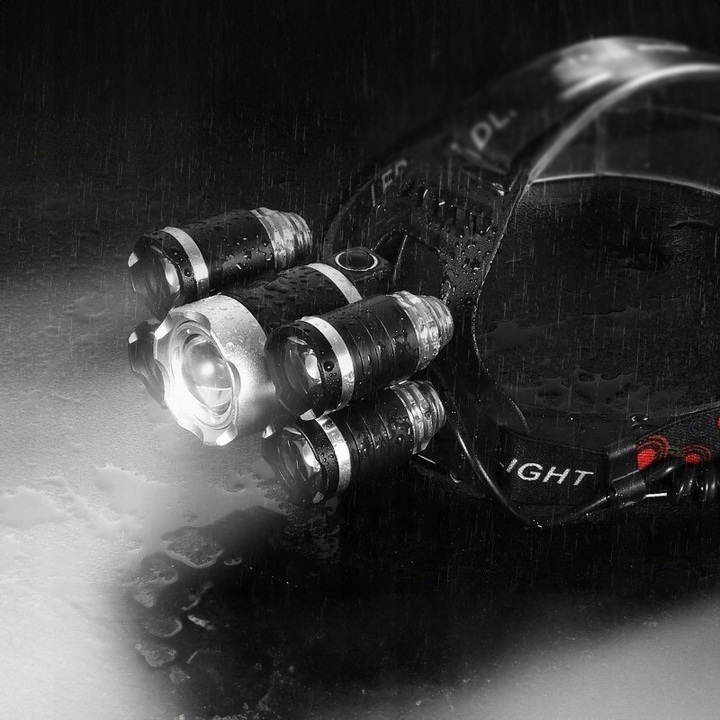 MOCNA LATARKA CZOŁOWA 5x LED CREE XM-L T6 CZOŁÓWKA