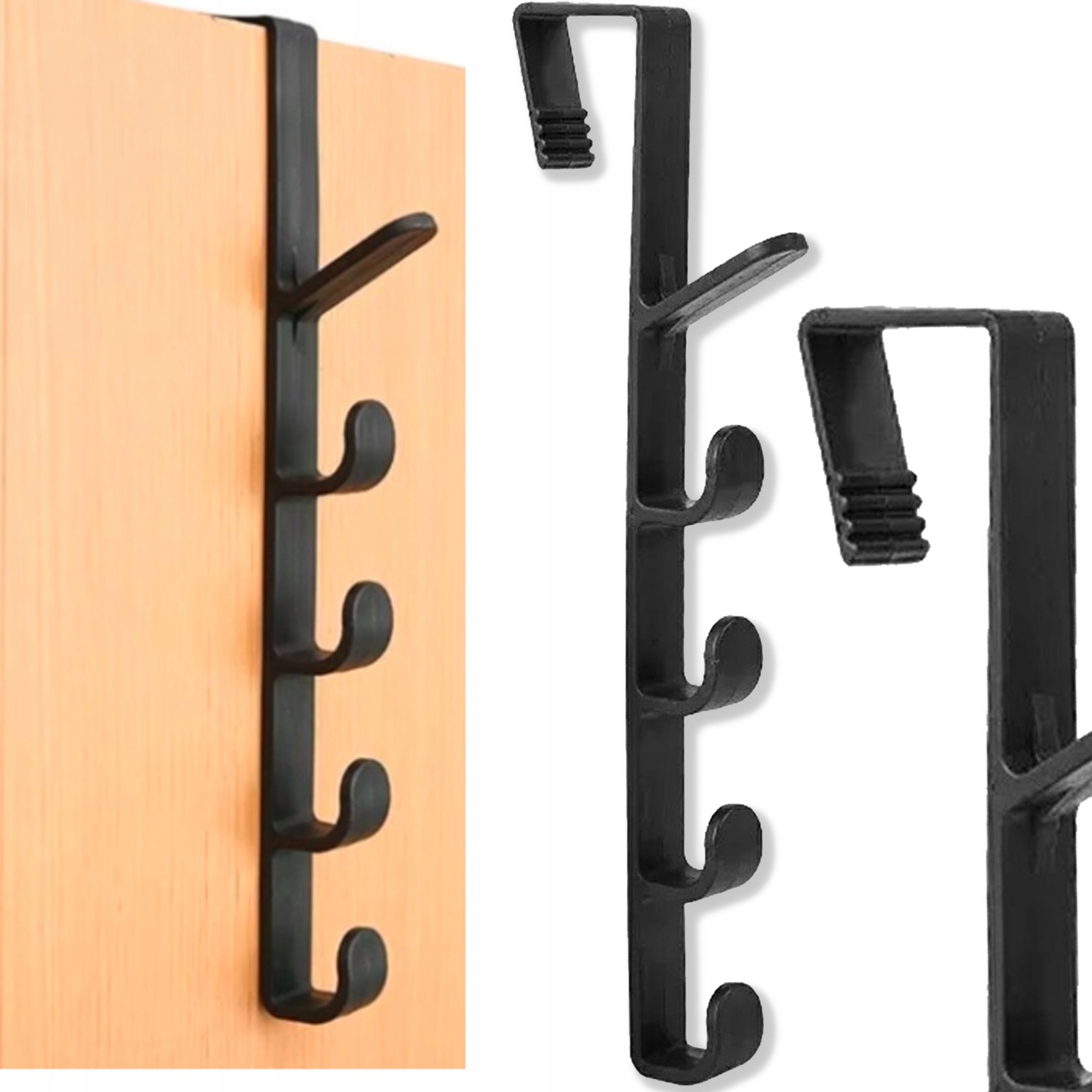 WIESZAK NA DRZWI DO ŁAZIENKI PRZEDPOKOJU NA SZAFKĘ BEZ WIERCENIA 5 HACZYKÓW