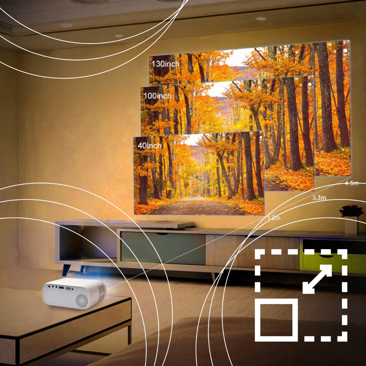 Projektor LCD Retoo ER1160 srebrny