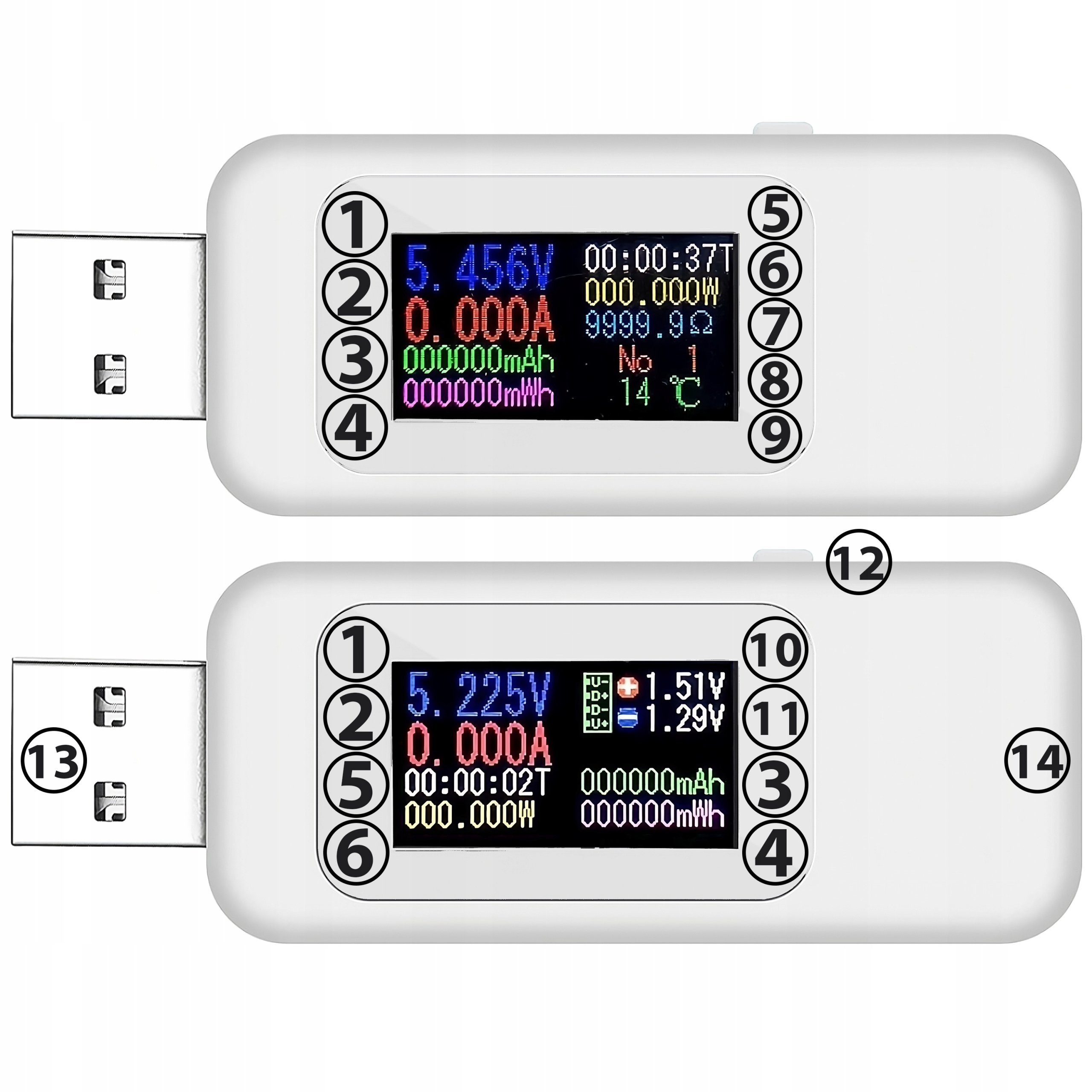 WOLTOMIERZ CYFROWY USB MIERNIK TESTER NAPIĘCIA AMPEROMIERZ WATOMIERZ LCD