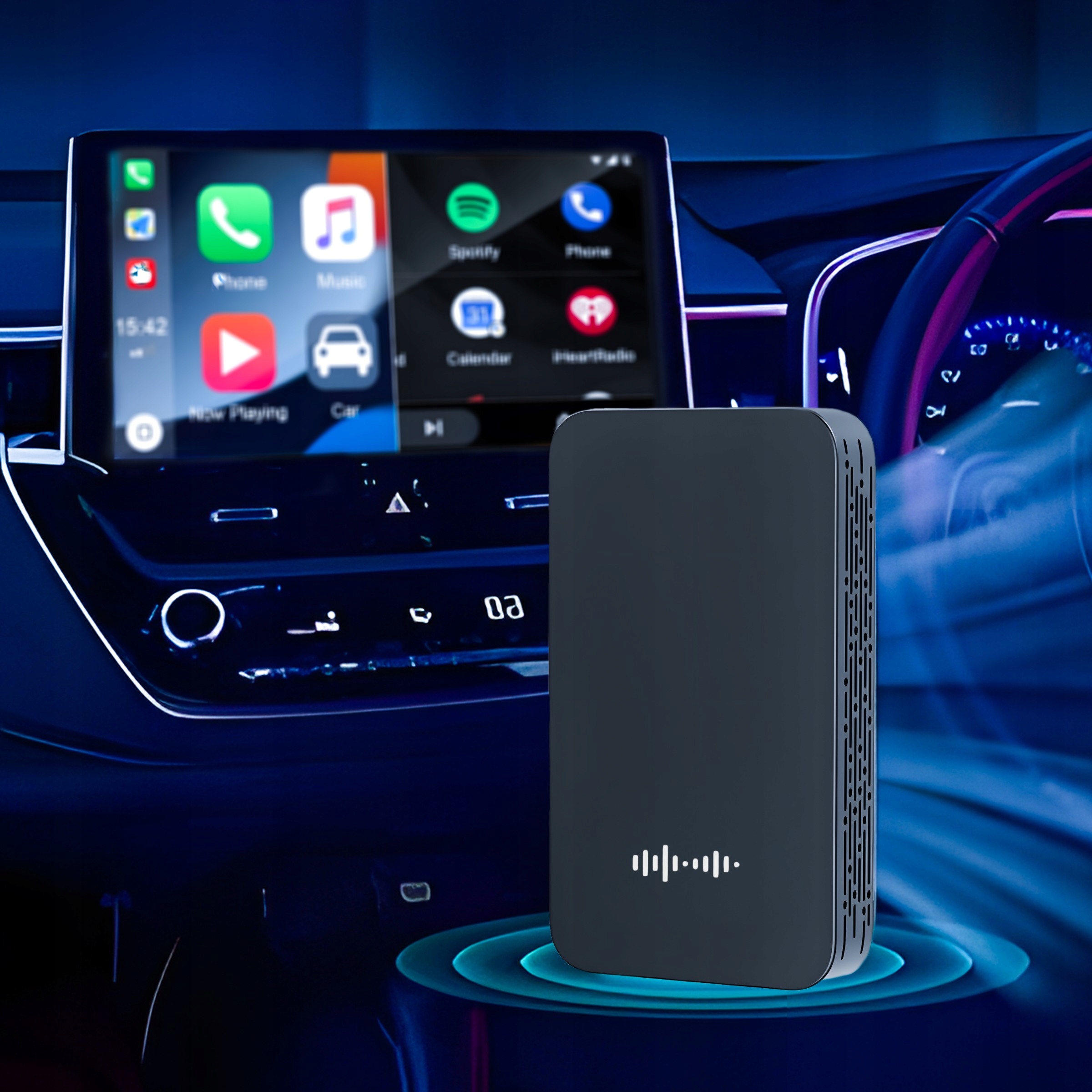 ADAPTER CARPLAY BEZPRZEWODOWY SAMOCHODOWY ANDROID AUTO IPHONE USB