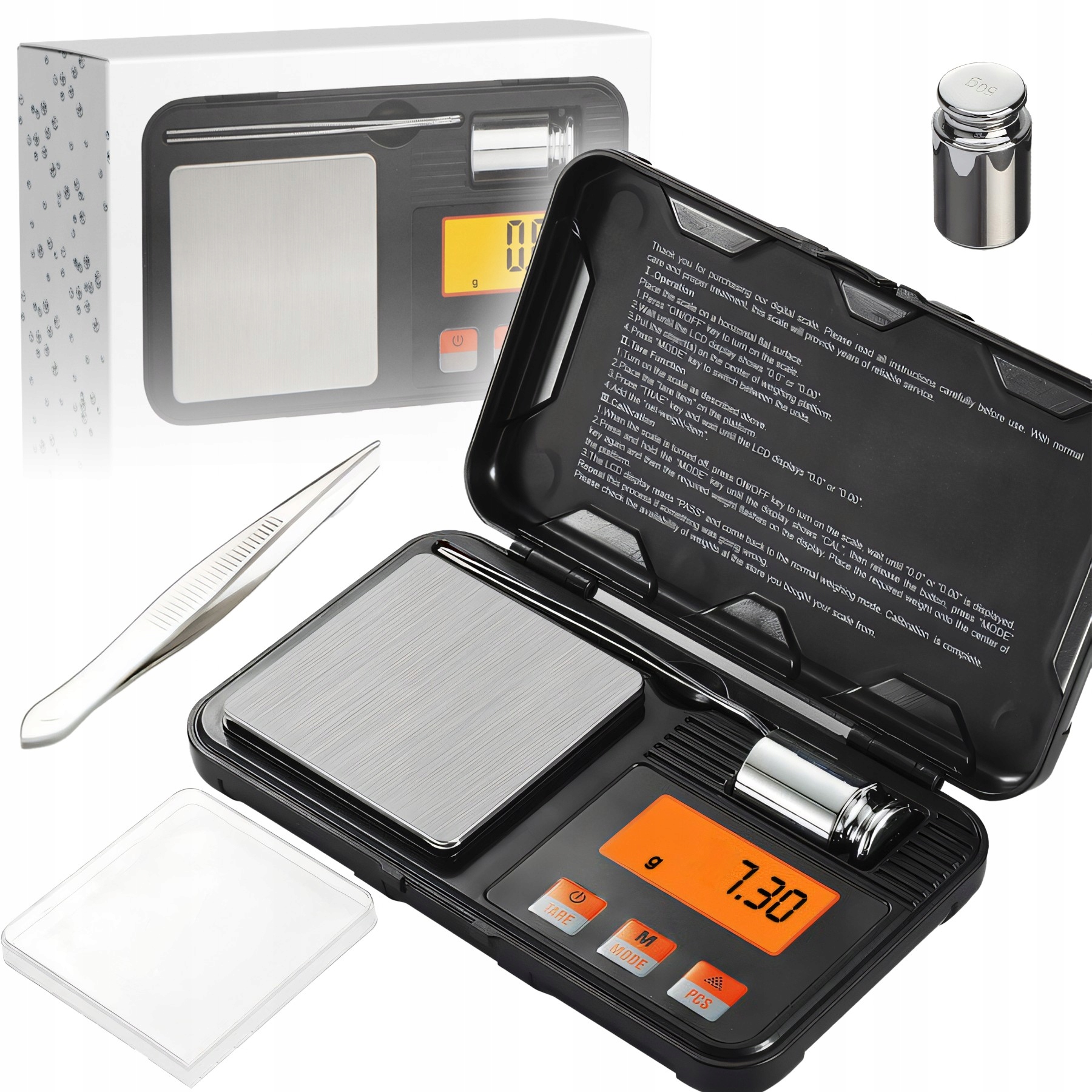 WAGA JUBILERSKA DOKŁADNA 200g 0,01g KUCHENNA LCD BATERIE TACKA CIĘŻAREK