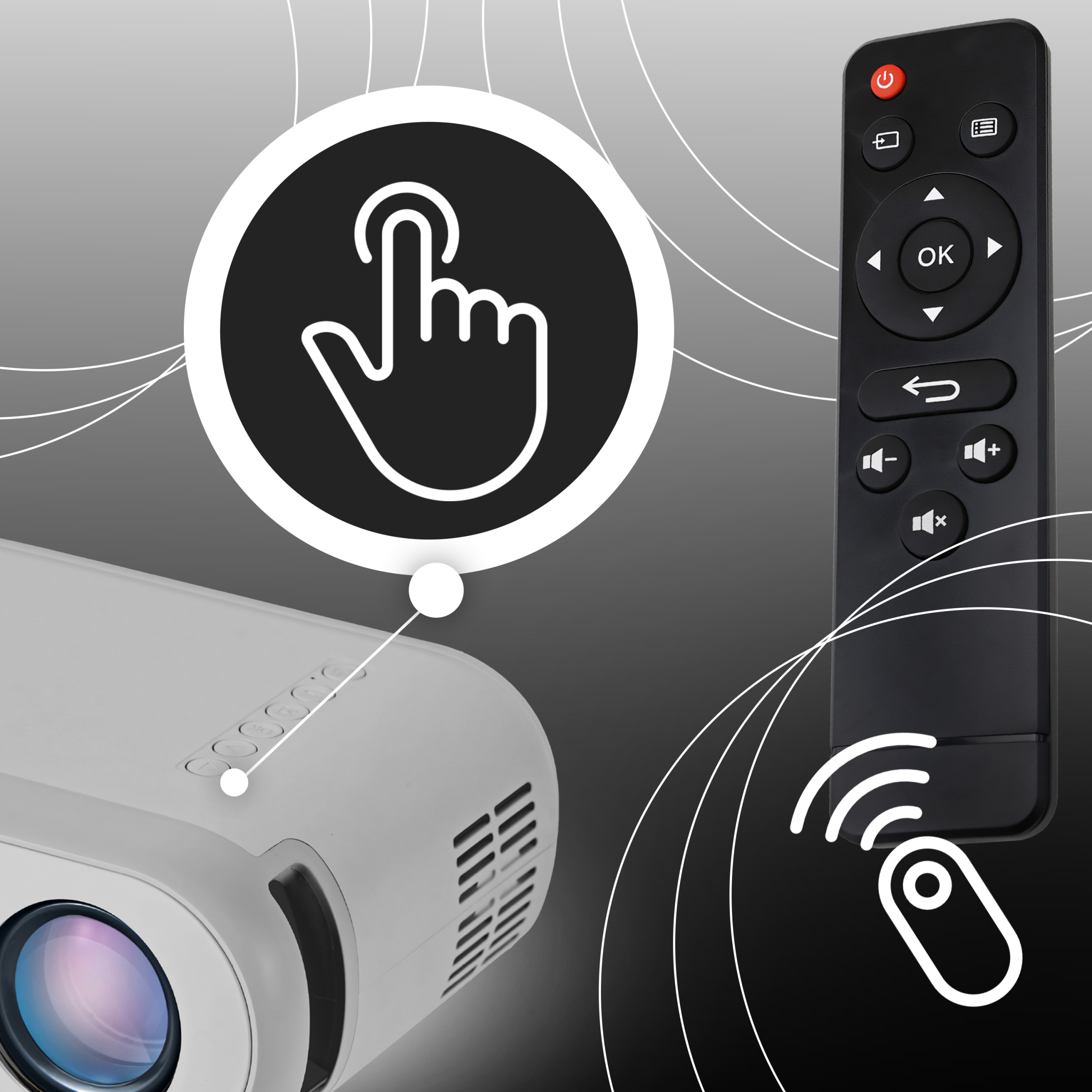 Projektor LCD Retoo ER1160 srebrny