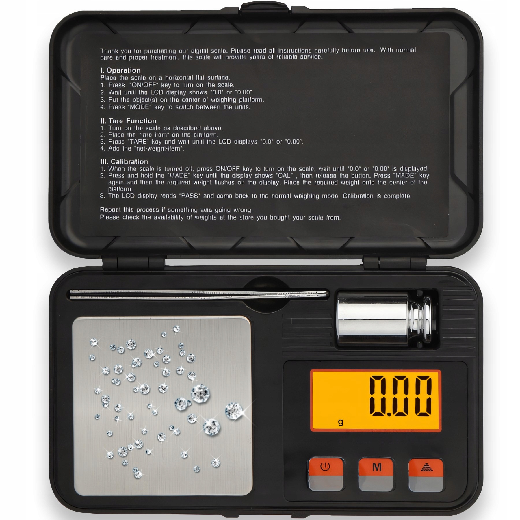 WAGA JUBILERSKA DOKŁADNA 200g 0,01g KUCHENNA LCD BATERIE TACKA CIĘŻAREK