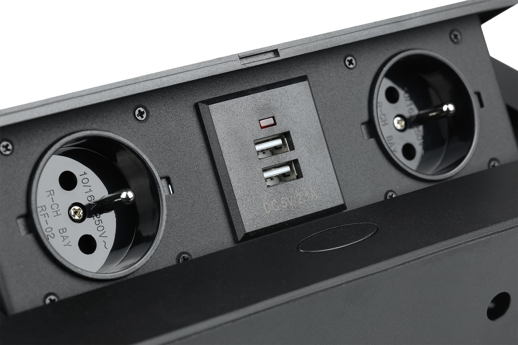 Gniazdo, Listwa Elektryczne, USB blatowe Interlook czarny