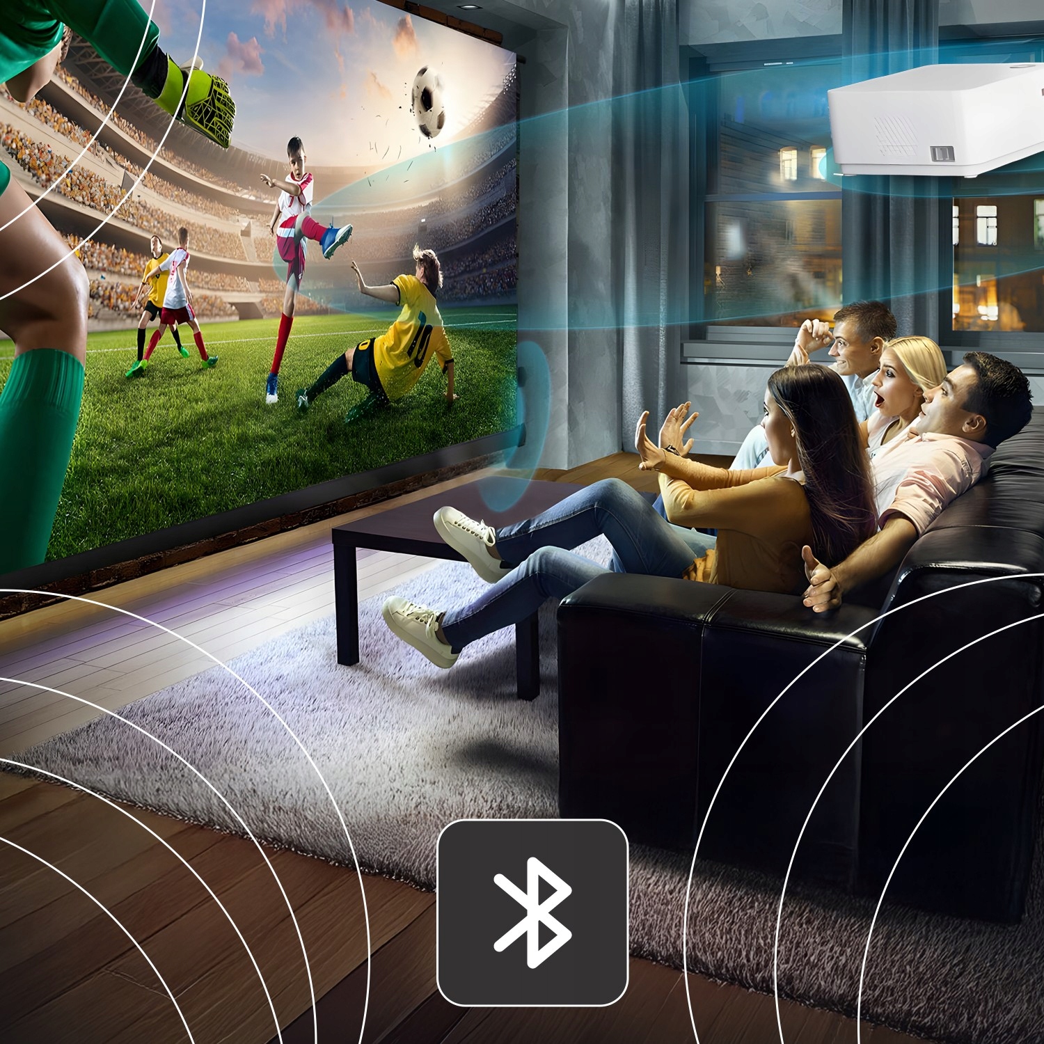 RZUTNIK SMART TV PROJEKTOR WIFI FULL HD 4K 9000lm LED LCD BLUETOOTH ANDROID