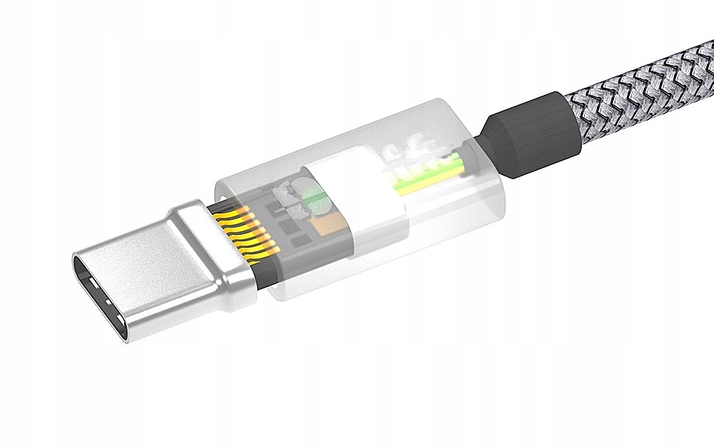 Kabel Interlook USB - USB typ C 1 m srebrny
