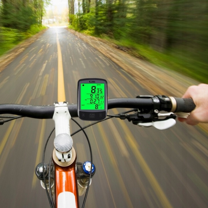 LICZNIK ROWEROWY PRZEWODOWY 28 FUNKCJI LCD DO ROWERU PRĘDKOŚCIOMIERZ IP68