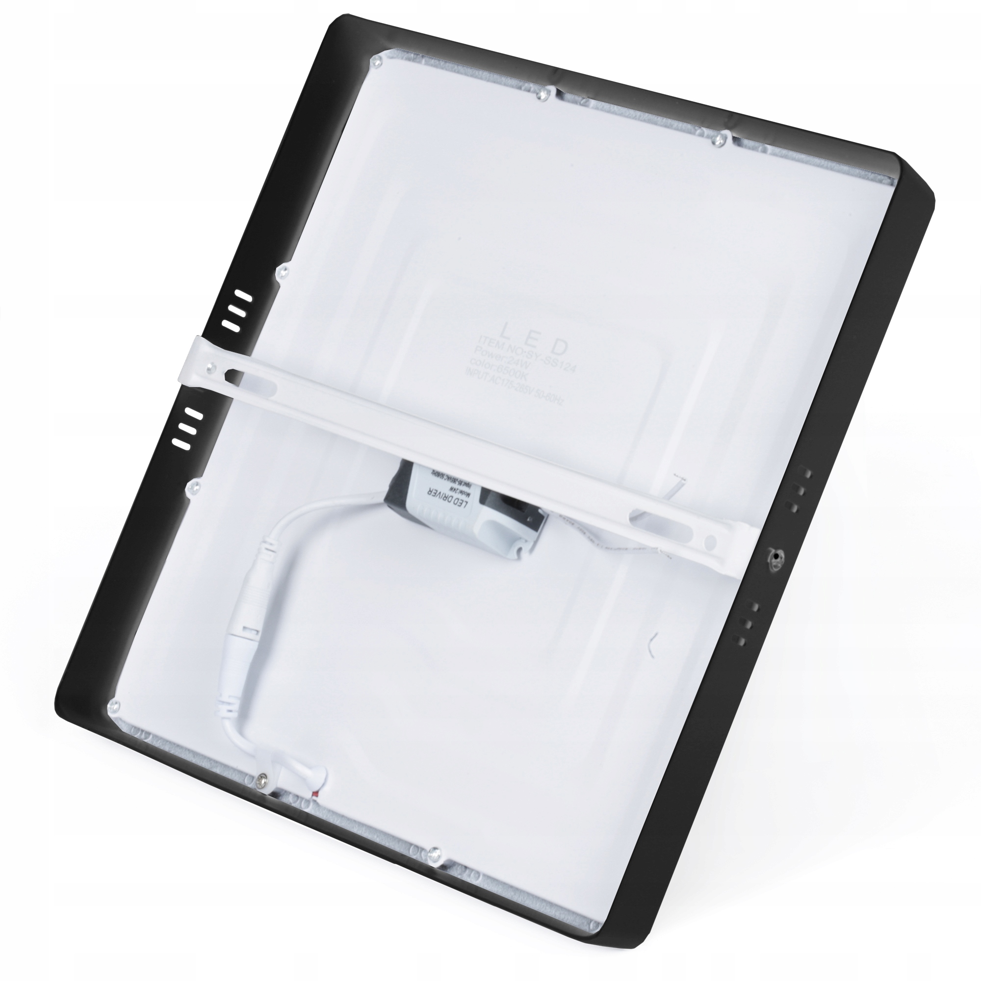 Plafon kwadratowy Interlook 28 x 2,7 cm czarny