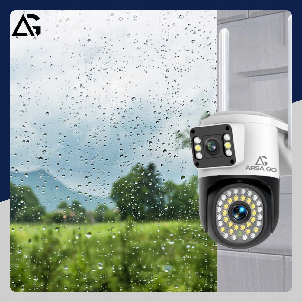 PODWÓJNA KAMERA WIFI IP SMART ZEWNĘTRZNA OBROTOWA QHD 2x 4MP APLIKACJA ZOOM
