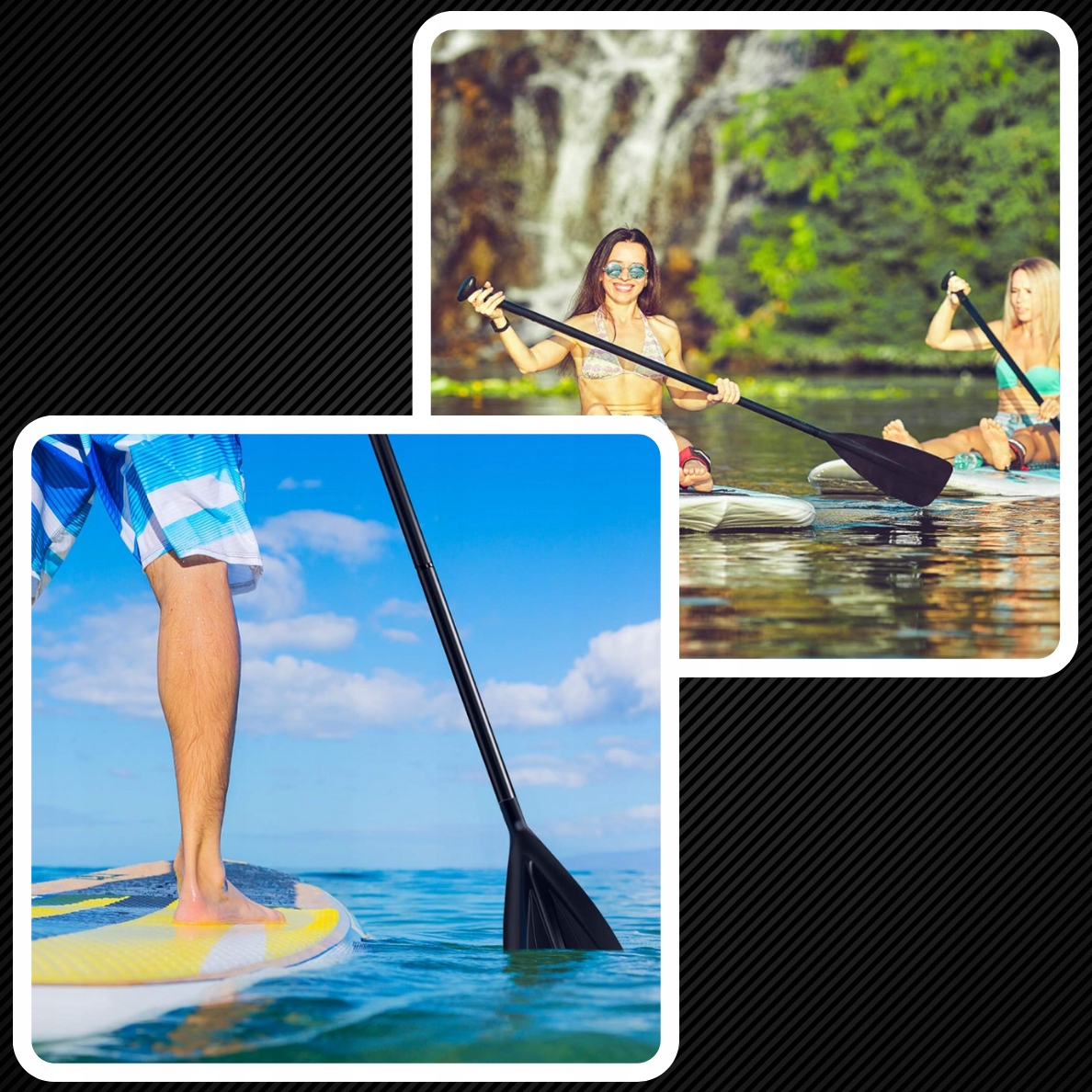 SKŁADANE WIOSŁO KAJAKOWE DO DESKI SUP 2w1 REGULOWANE 4-CZĘŚCIOWE 229CM