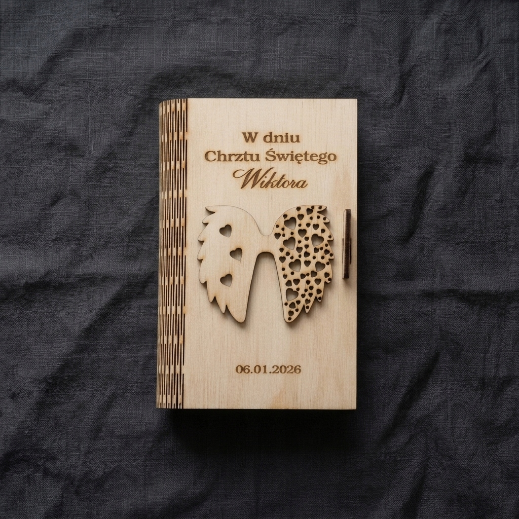 Personalizowane Pudełko na zdjęcia Pamiątka Chrztu Świętego