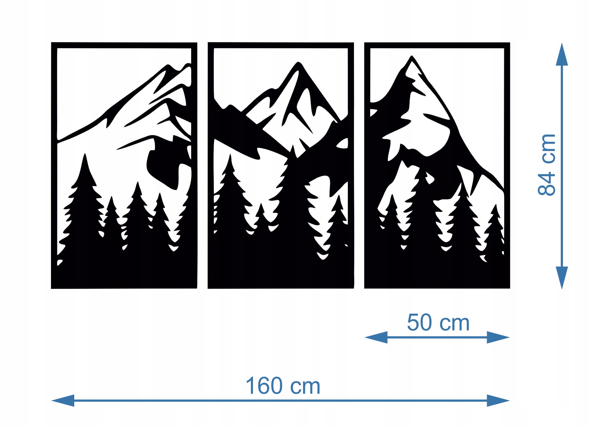 Detale obrazu ażurowego z motywem gór