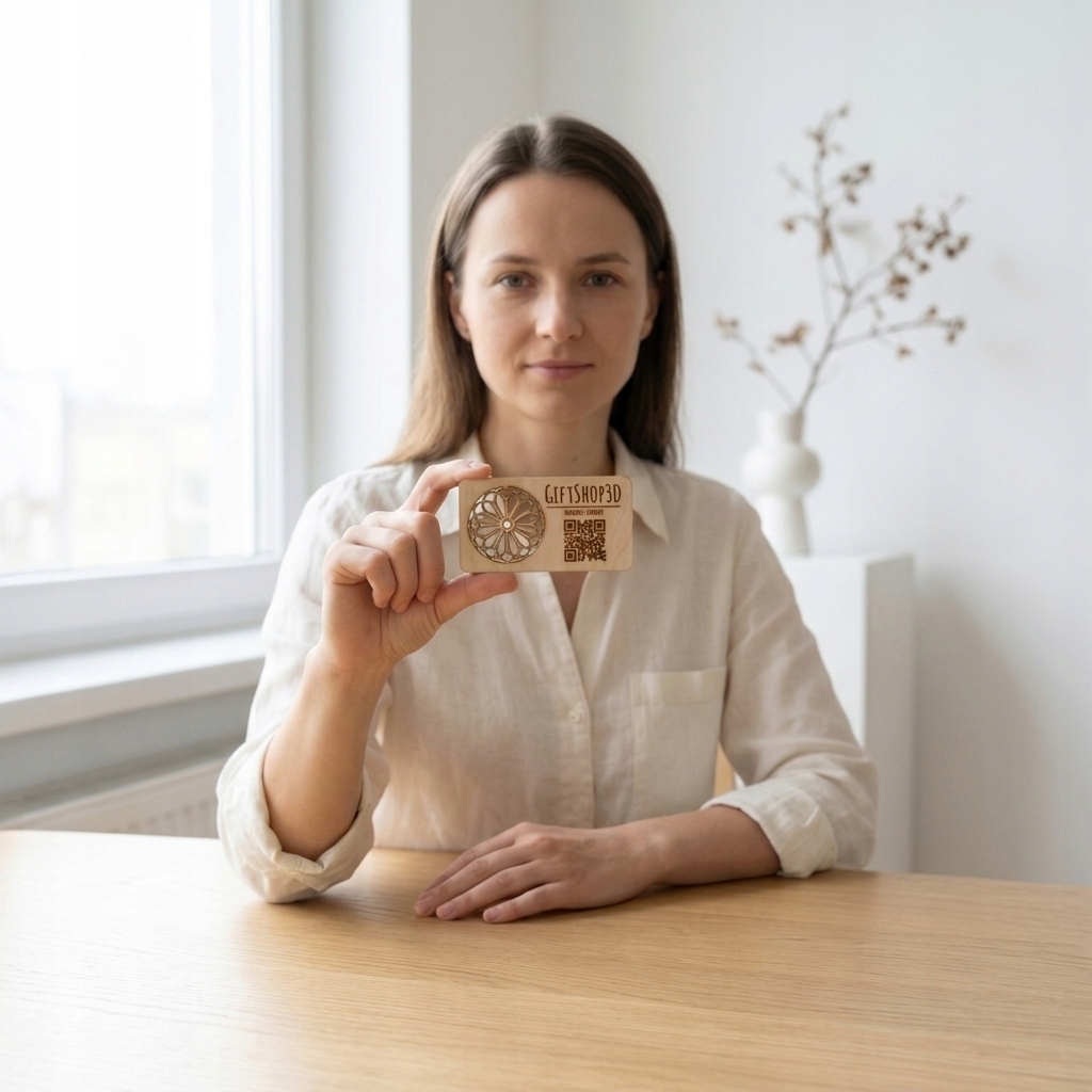 Paczka eleganckich drewnianych wizytówek dla firm