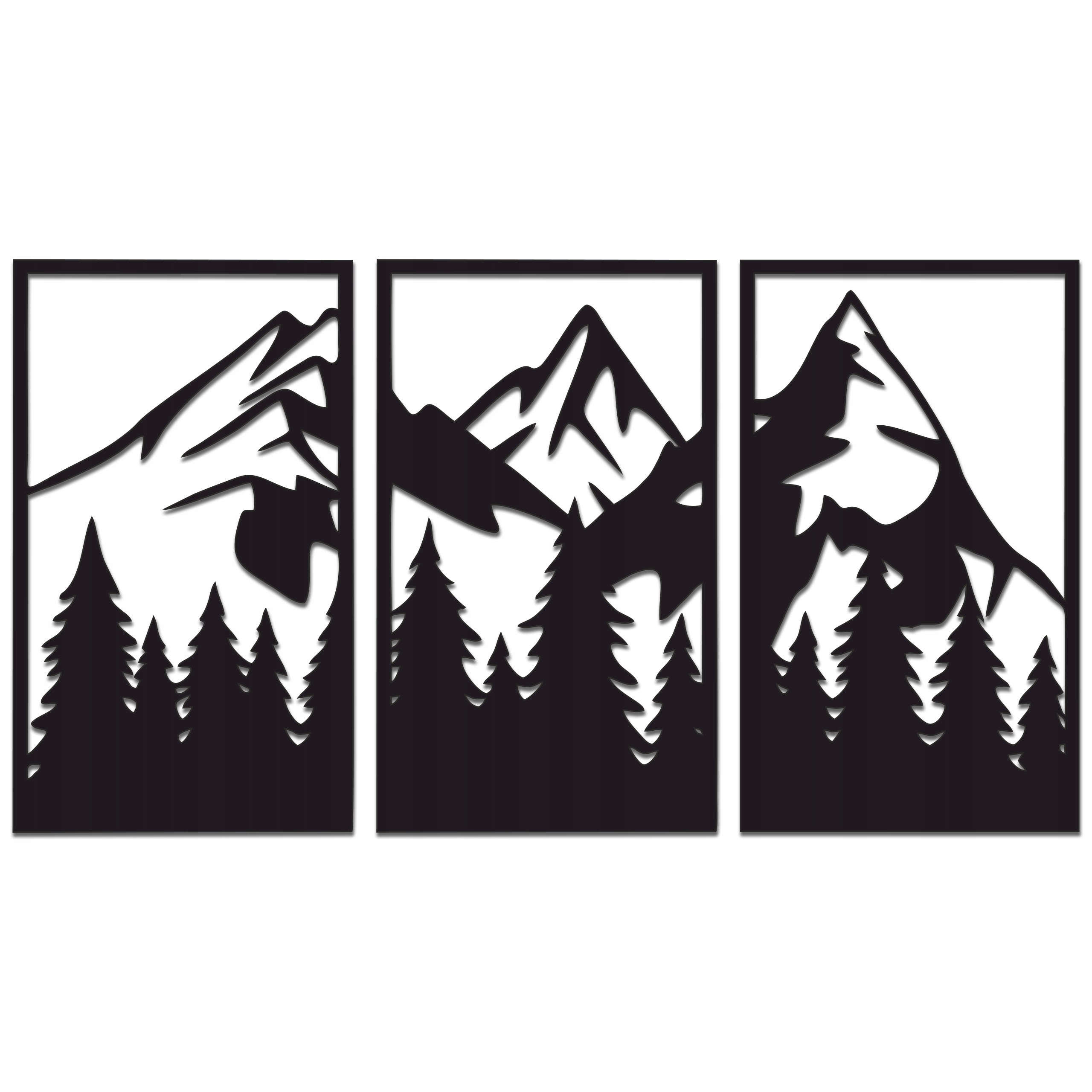 Obrazy do salonu - Obraz ażurowy góry na białej ścianie