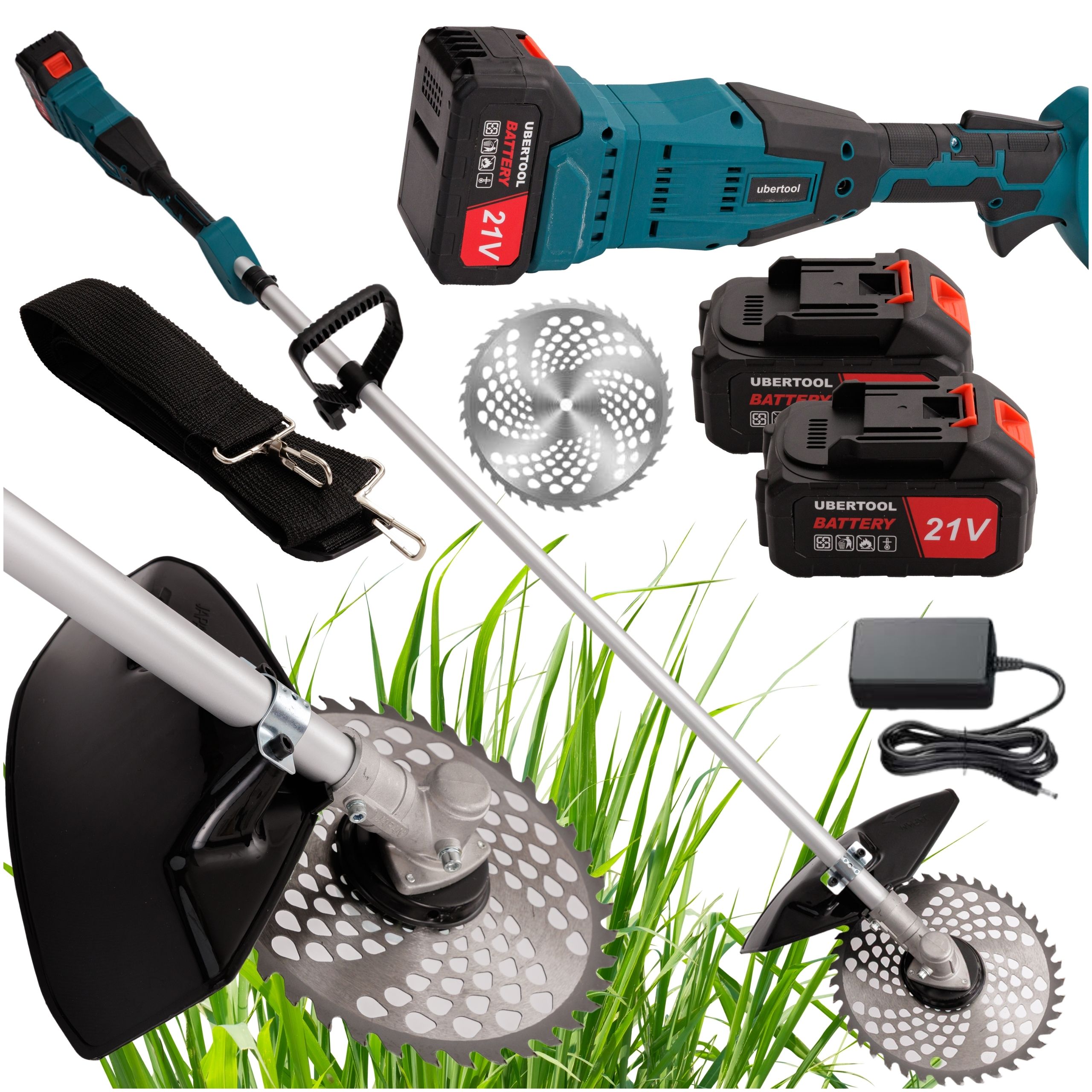 PODKASZARKA kosa AKUMULATOROWA 1680W 2x AKU 21V 4.0Ah VEX.PL