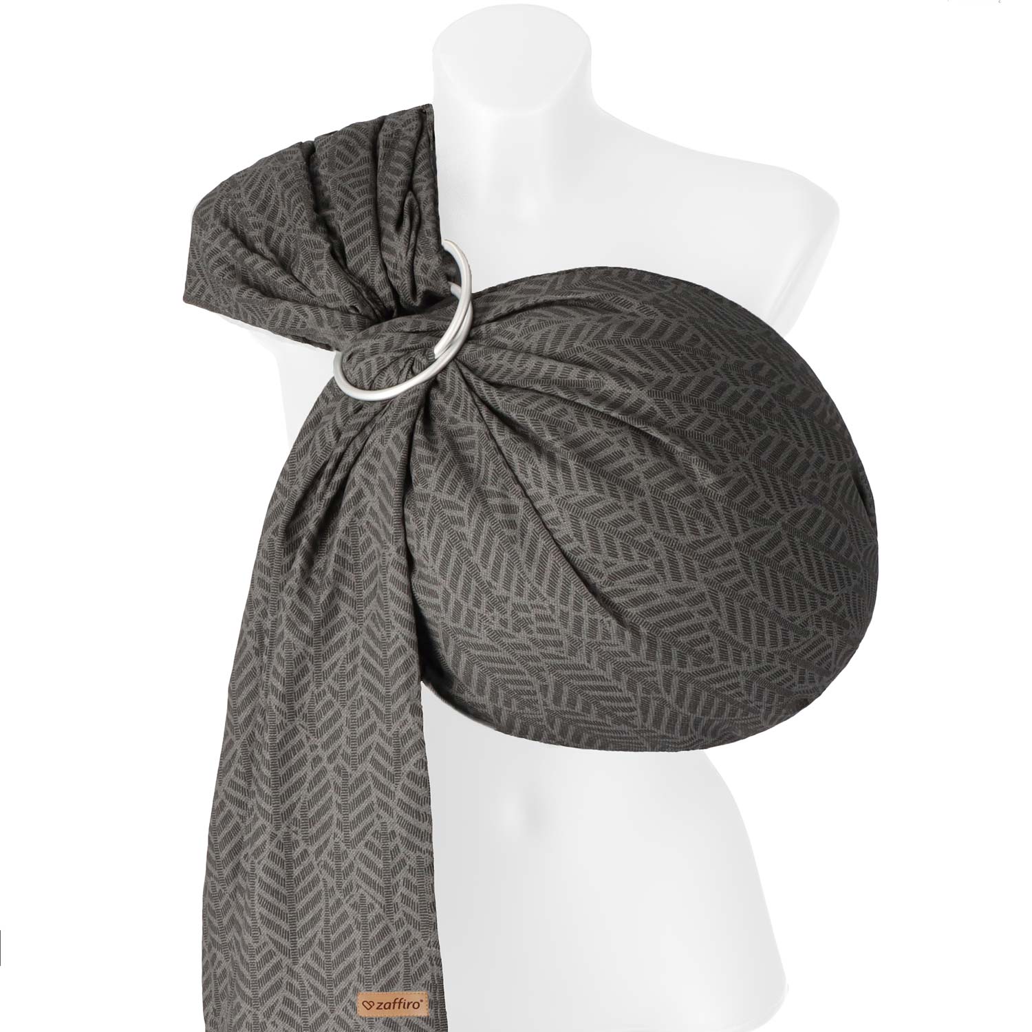 Chusta kółkowa HugMe Leaves 70x195cm anthracite – zdjęcie produktu