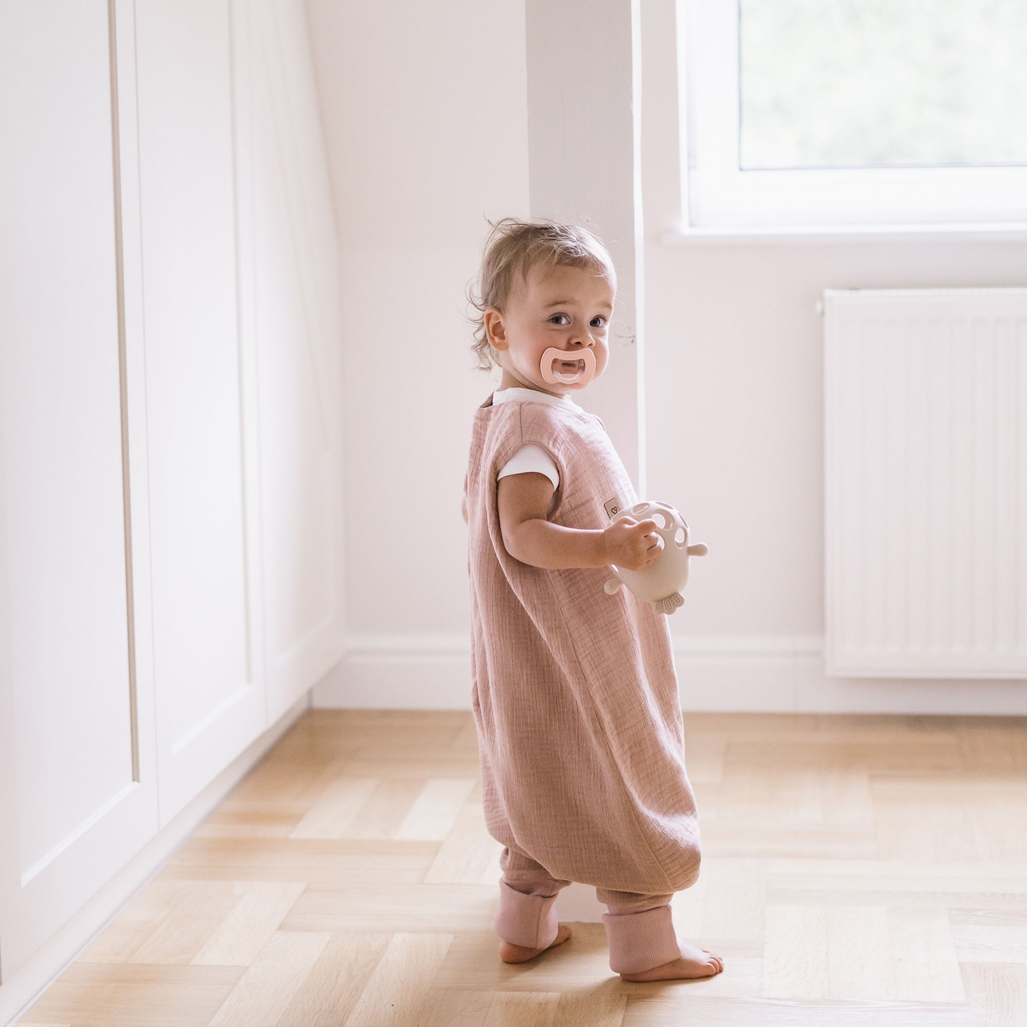 Śpiworek do spania muślinowy with legs 0,5 TOG Malaga 1-2y baby pink – dodatkowe ujęcie
