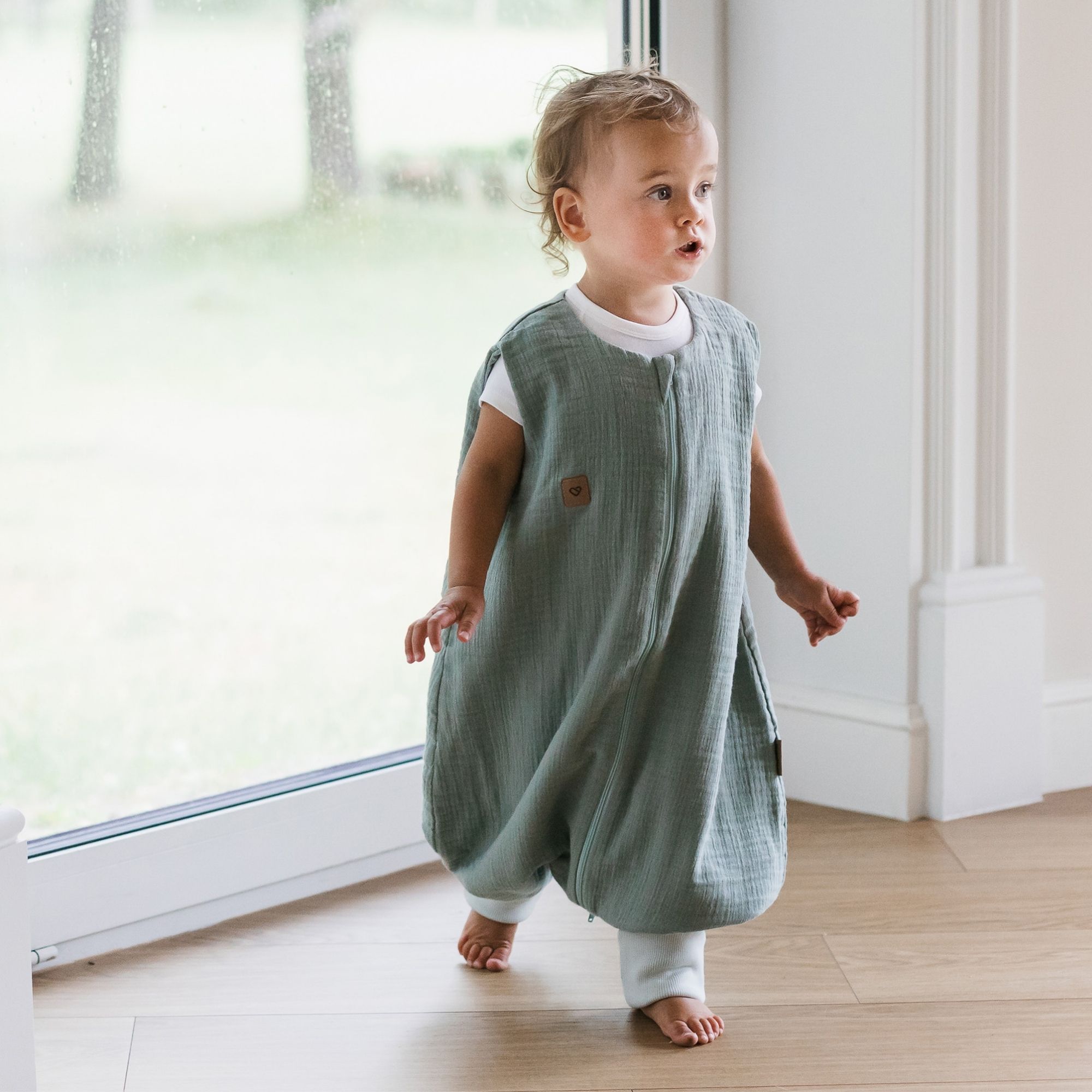 Śpiworek do spania muślinowy with legs 1,5 TOG Malaga 2-4y mint – dodatkowe ujęcie